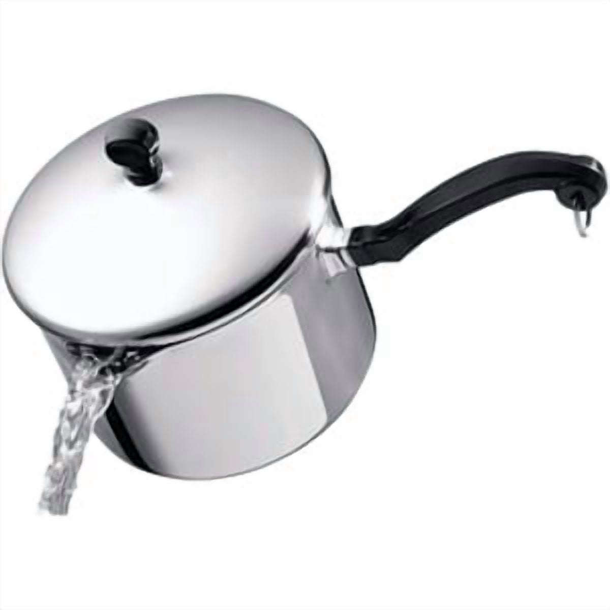 Farberware Classic Series 3 Quart Stainless Steel Straining Sauce Pan with Lid - Induction Compatible, Metal Utensil and Dishwasher Safe, Stainless Steel