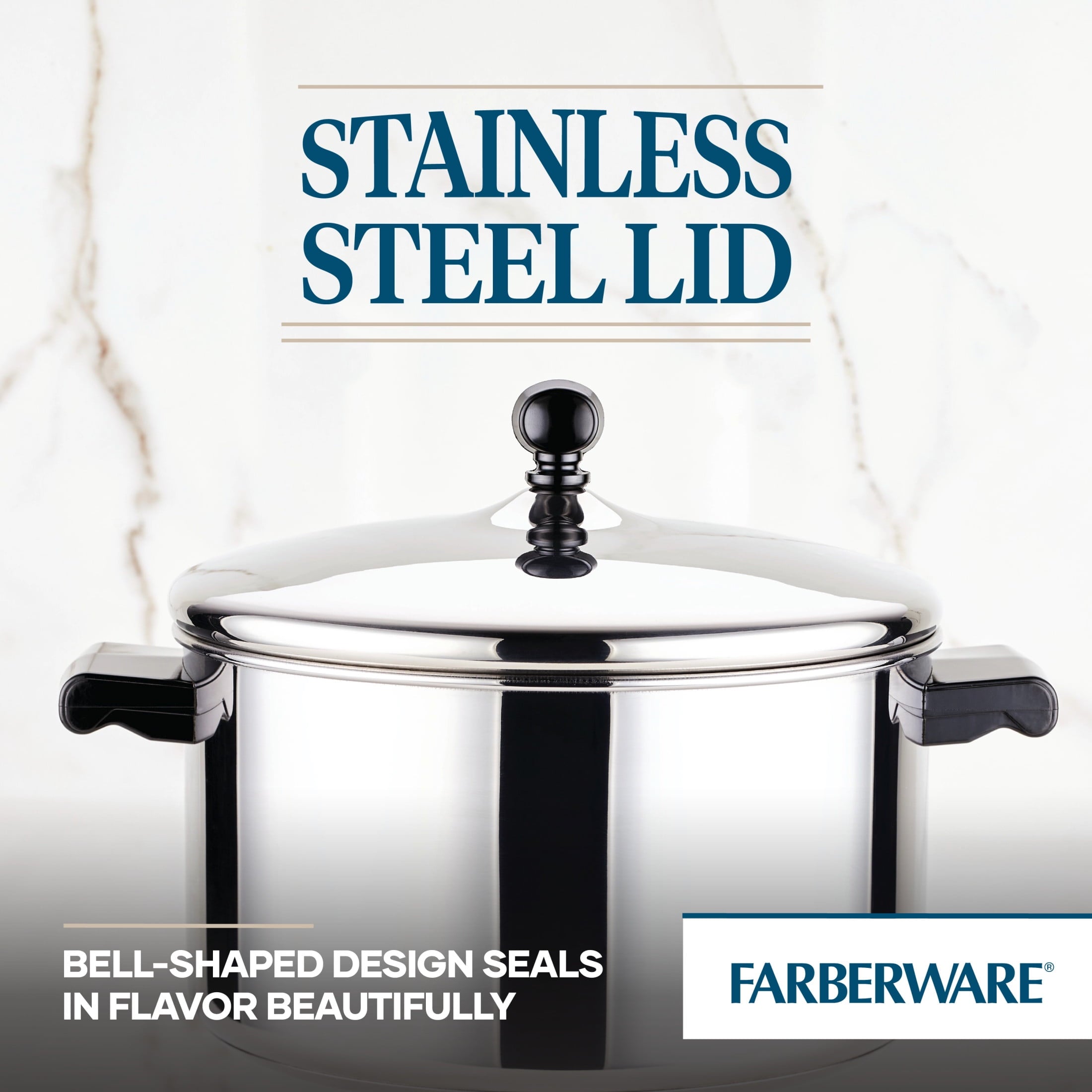 Farberware Classic Series 6 Quart Stainless Steel Stockpot with Lid - Induction Compatible, Metal Utensil and Dishwasher Safe, Stainless Steel
