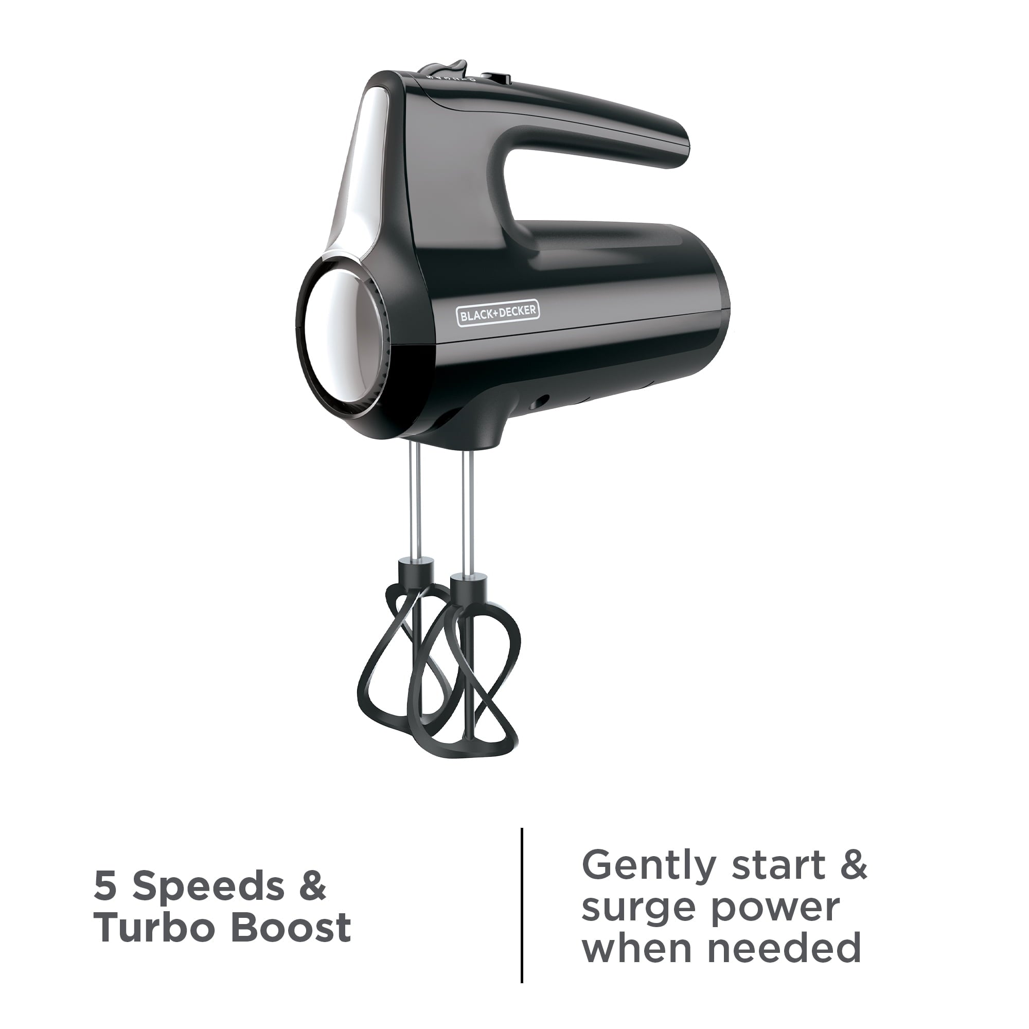 BLACK+DECKER Helix Performance 5-Speed Premium Hand Mixer - Nylon, Black