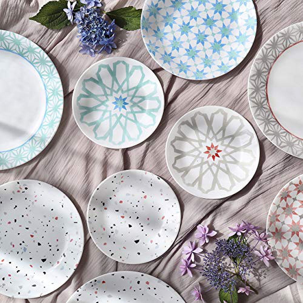 Corelle Heat Resistant Tableware Plates - Laminated Tempered Glass, (Set of 5)