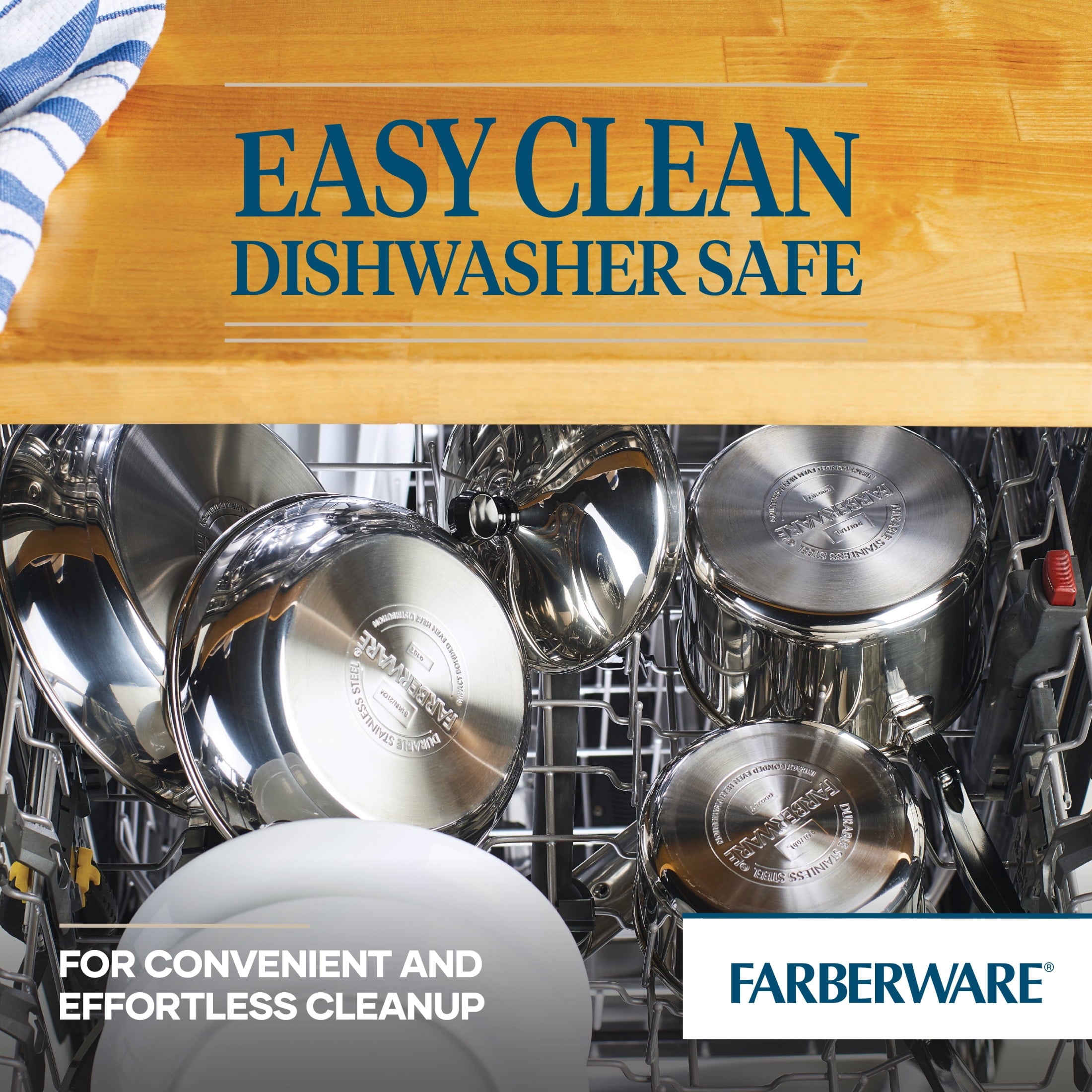 Farberware Classic Series 6 Quart Stainless Steel Stockpot with Lid - Induction Compatible, Metal Utensil and Dishwasher Safe, Stainless Steel