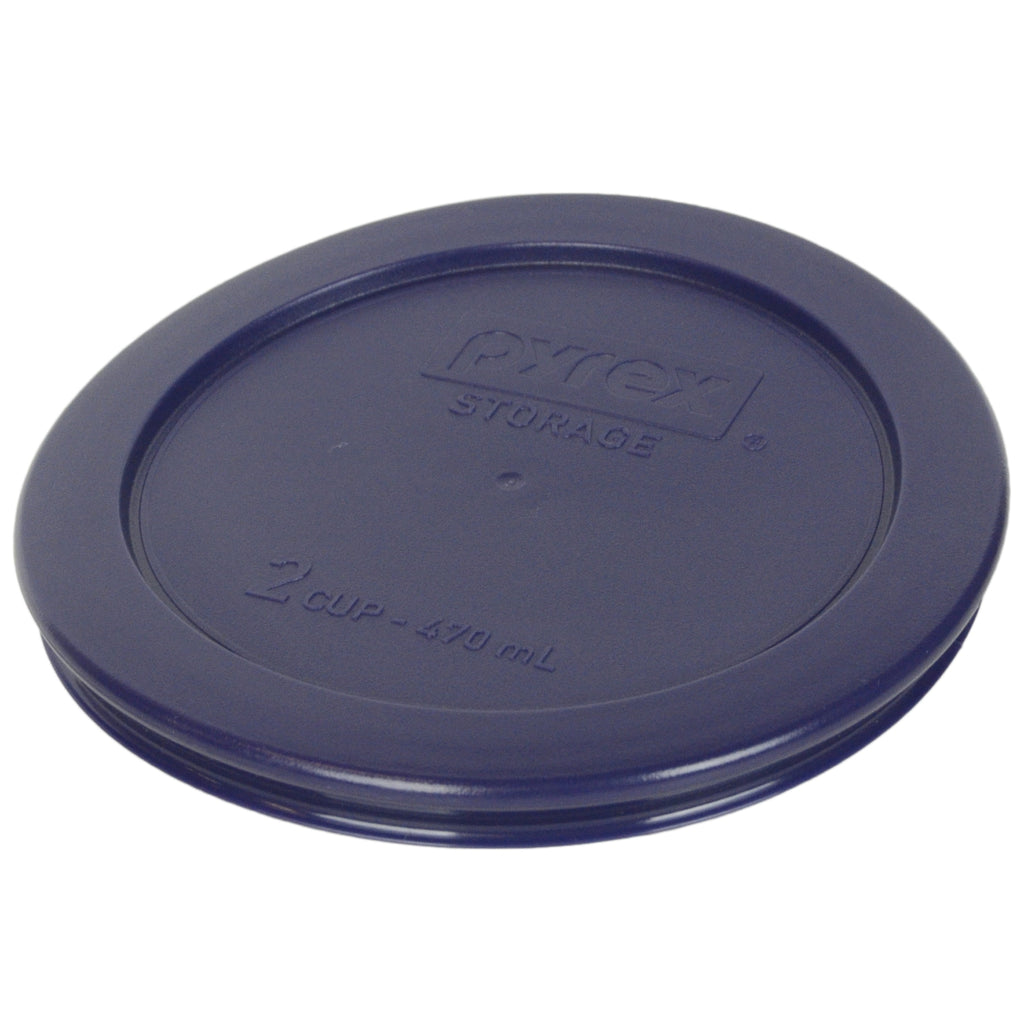 Pyrex (4) 7200-PC 2-Cup - (4) 7201-PC 4-Cup, and (4) 7202-PC 1-Cup Round Blue Plastic Lids