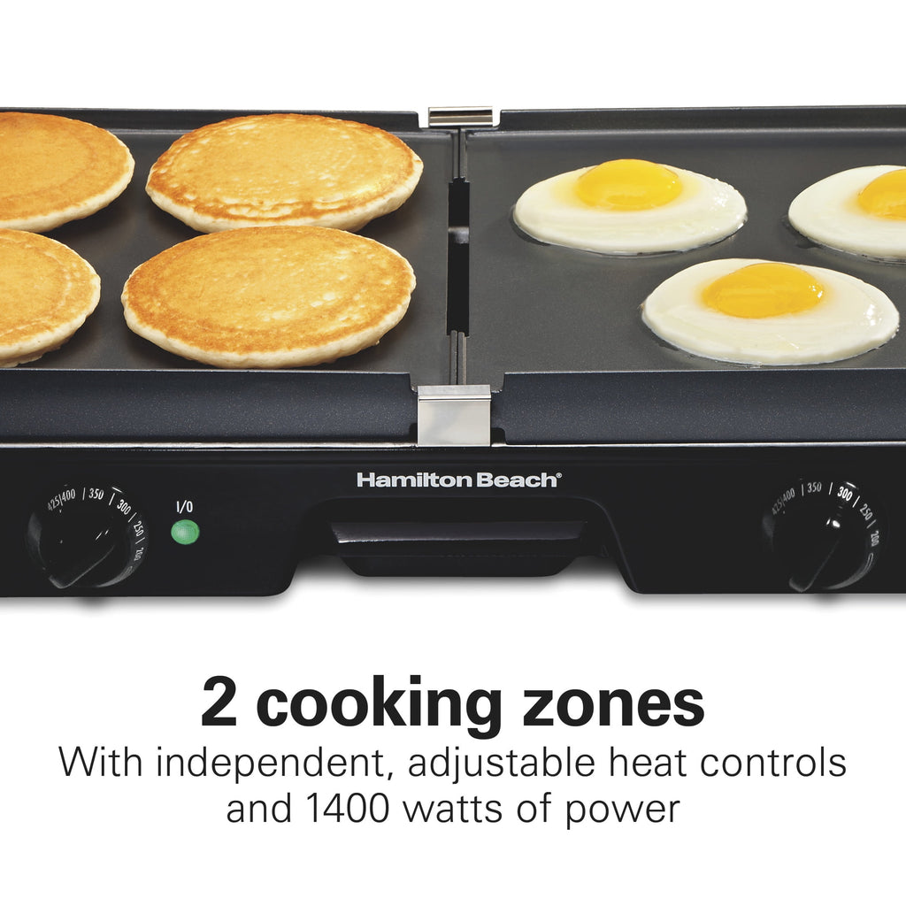 Hamilton Beach 3-in-1 Electric Griddle and Indoor Grill - Nonstick, Black