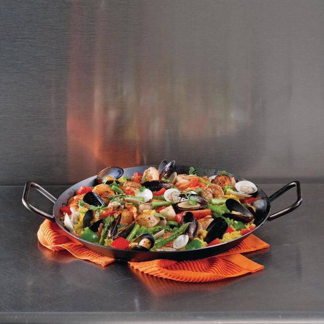 Lodge Cast Iron 15" Carbon Steel Skillet - CRS15, with double loop handles