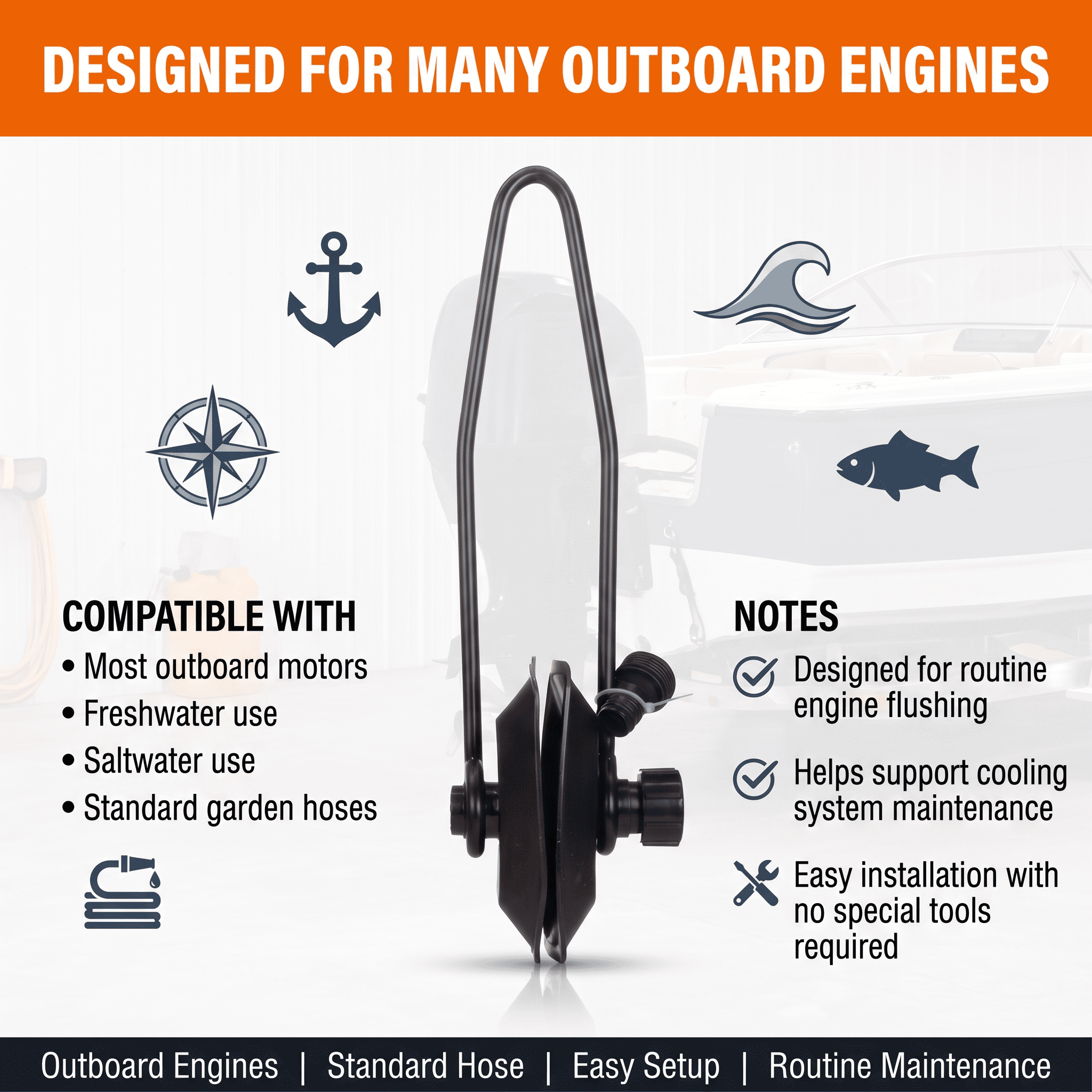 Ozark Trail Large Motor Flusher for Outboard Boat Engines