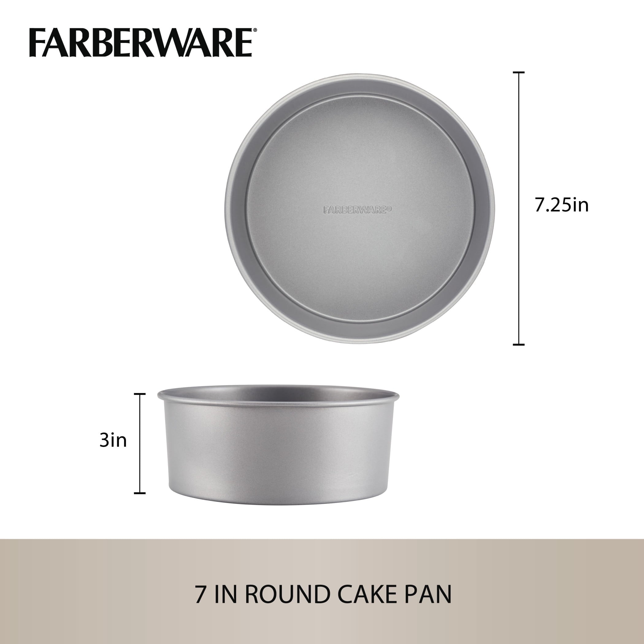 Farberware Specialty Bakeware 4 Pcs Nonstick Pressure Cookware Set - Dishwasher Safe and Oven Safe to 450°F, Gray