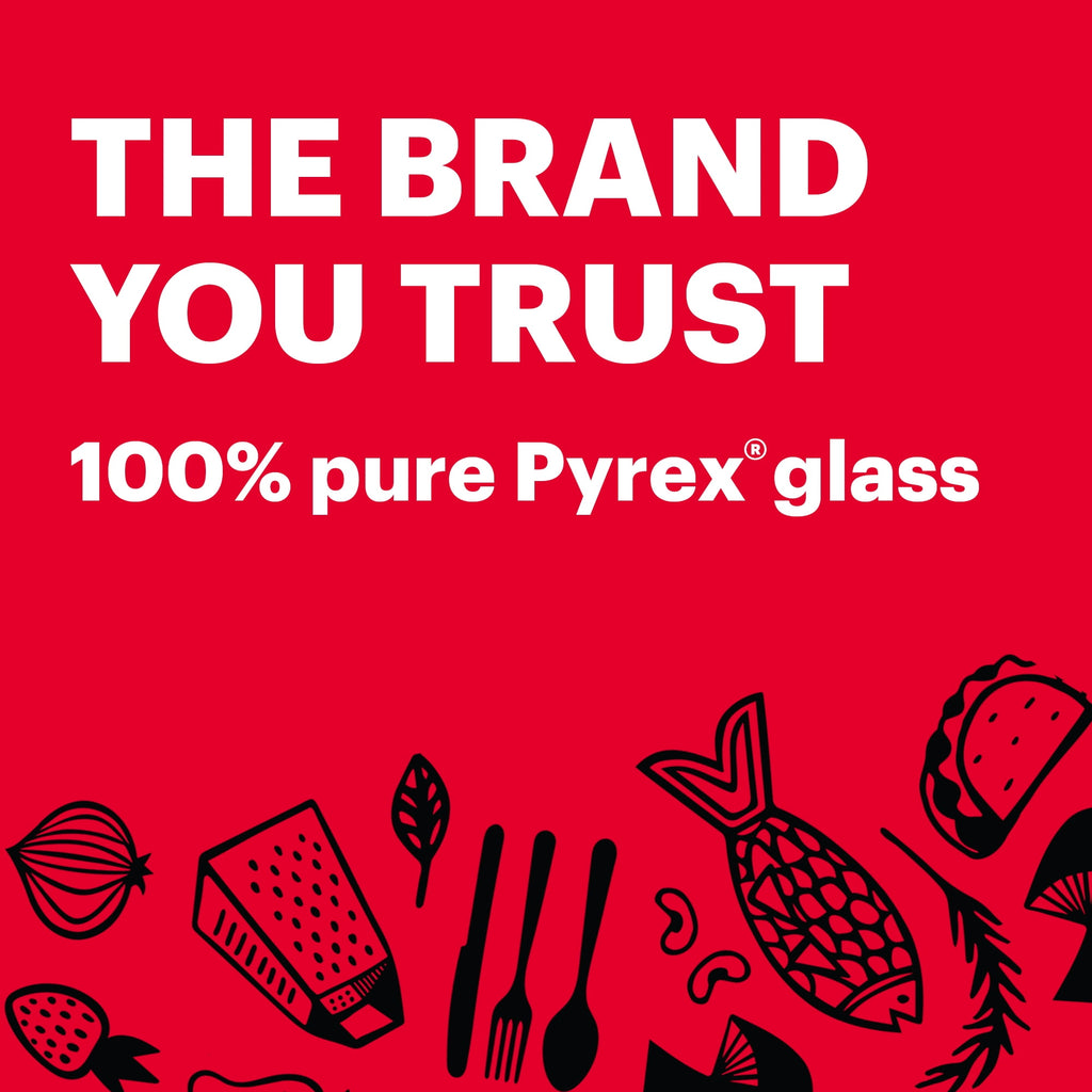 2-Cup Round Glass Food Storage Container - Pyrex with Red Plastic Lid