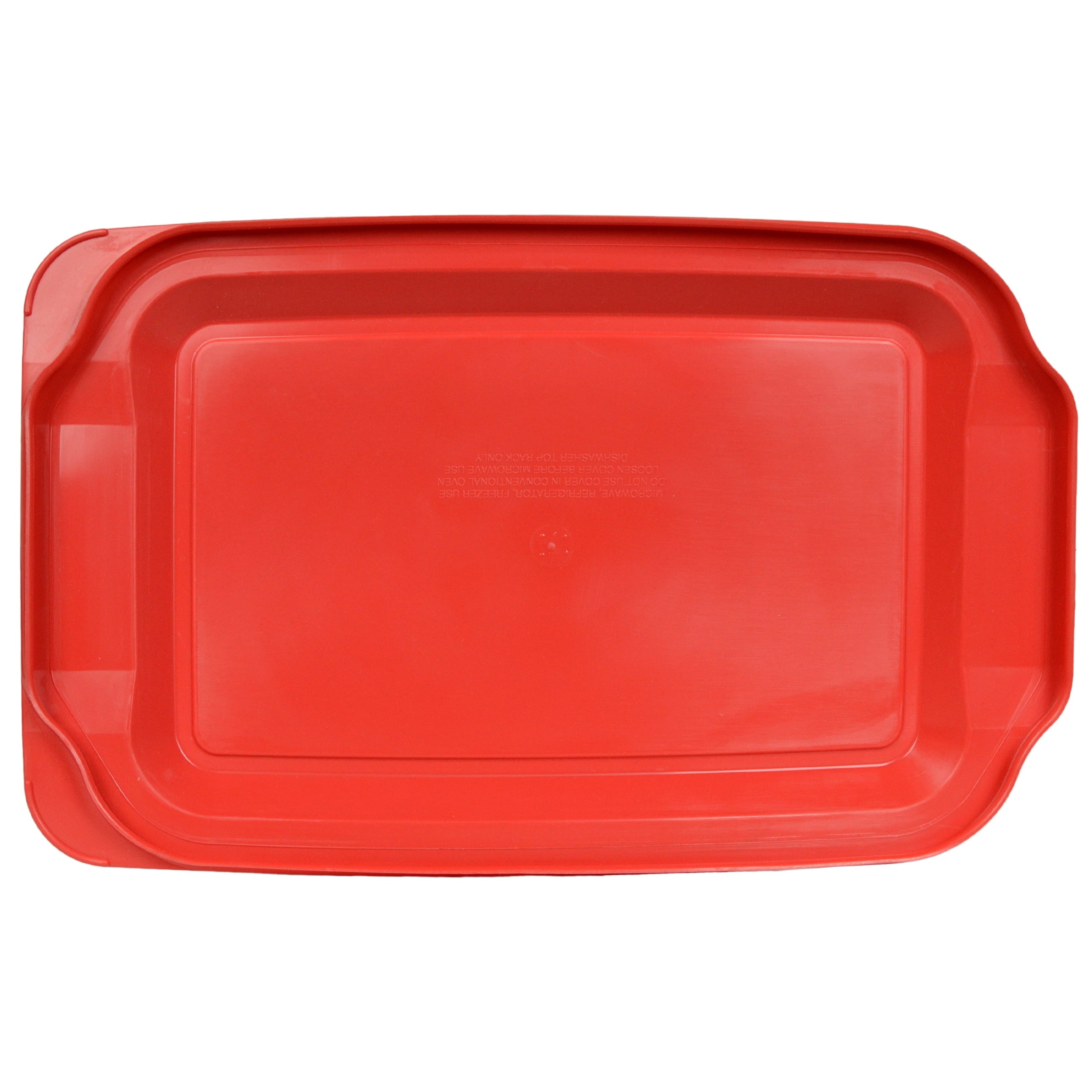 Pyrex (1) 233 3qt Clear Glass Rectangle Baking Dish and (1) 233-PC Red Plastic Lid