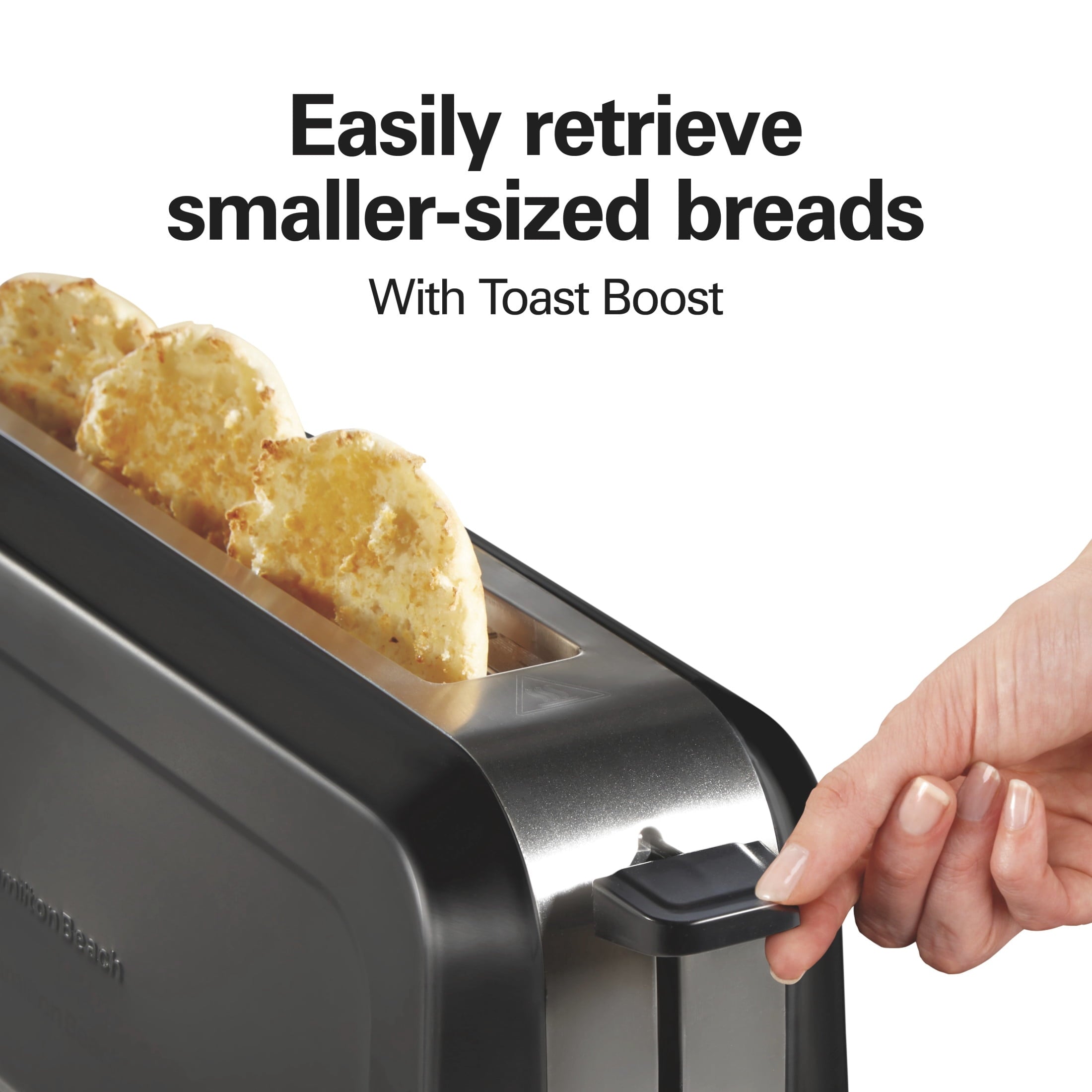 Hamilton Beach 2-Slice Bread and Bagel Toaster with Long Slots and Removable Crumb Tray - Black