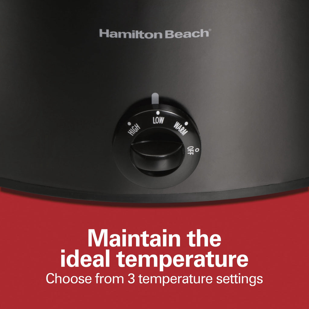 Hamilton Beach 6 Qt Slow Cooker - Stoneware Crock with Removable Pot, Black