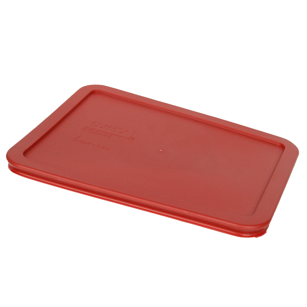 Pyrex 7211-PC Poppy Red Rectangle Plastic Storage Replacement Lid Cover (4-Pack)