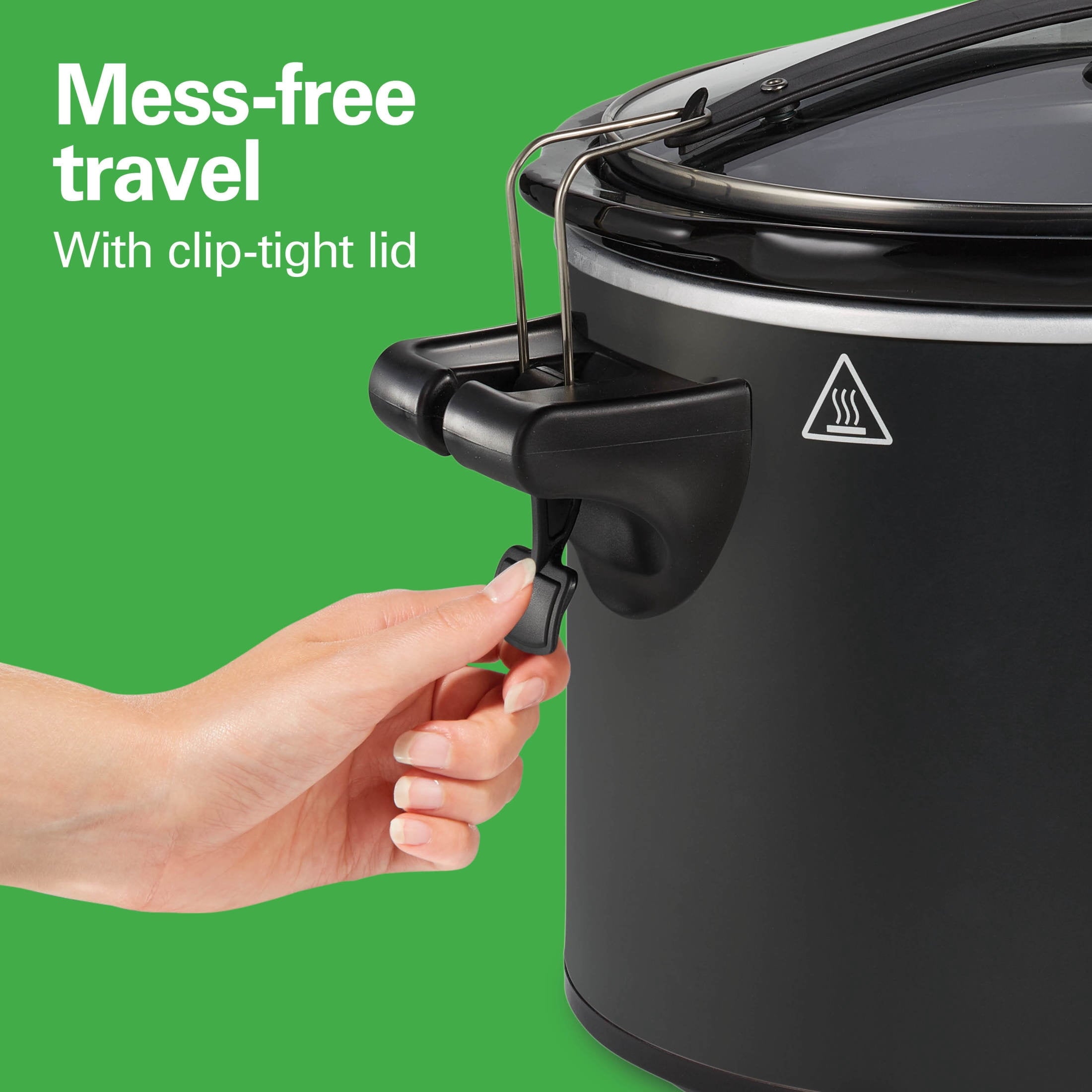 Hamilton Beach Defrost & Go 6 Qt Programmable Slow Cooker - Stoneware Crock with Removable Pot, Black