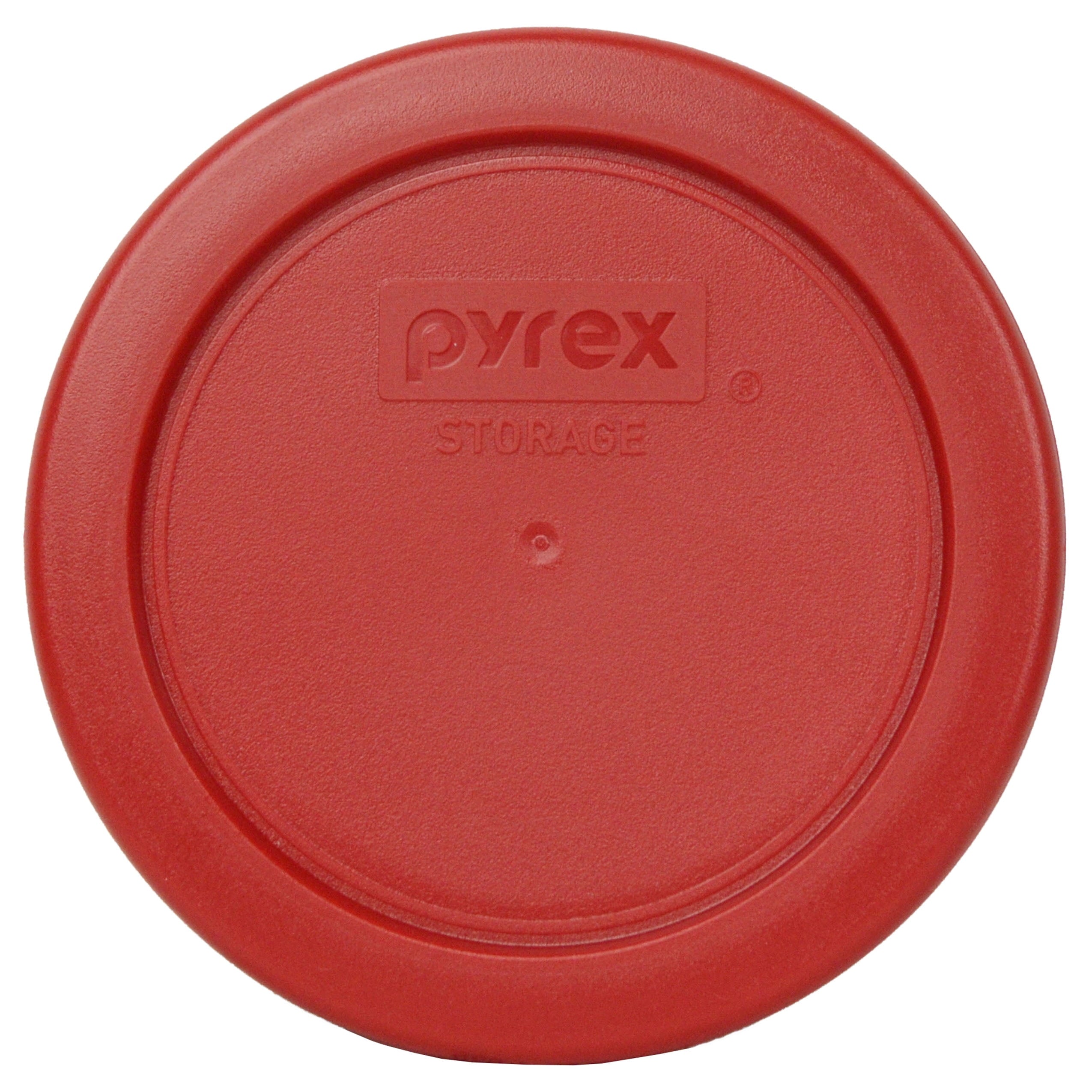 Pyrex 7202 1-Cup Glass Food Storage Bowl with 7202-PC Poppy Red Plastic Lid Cover