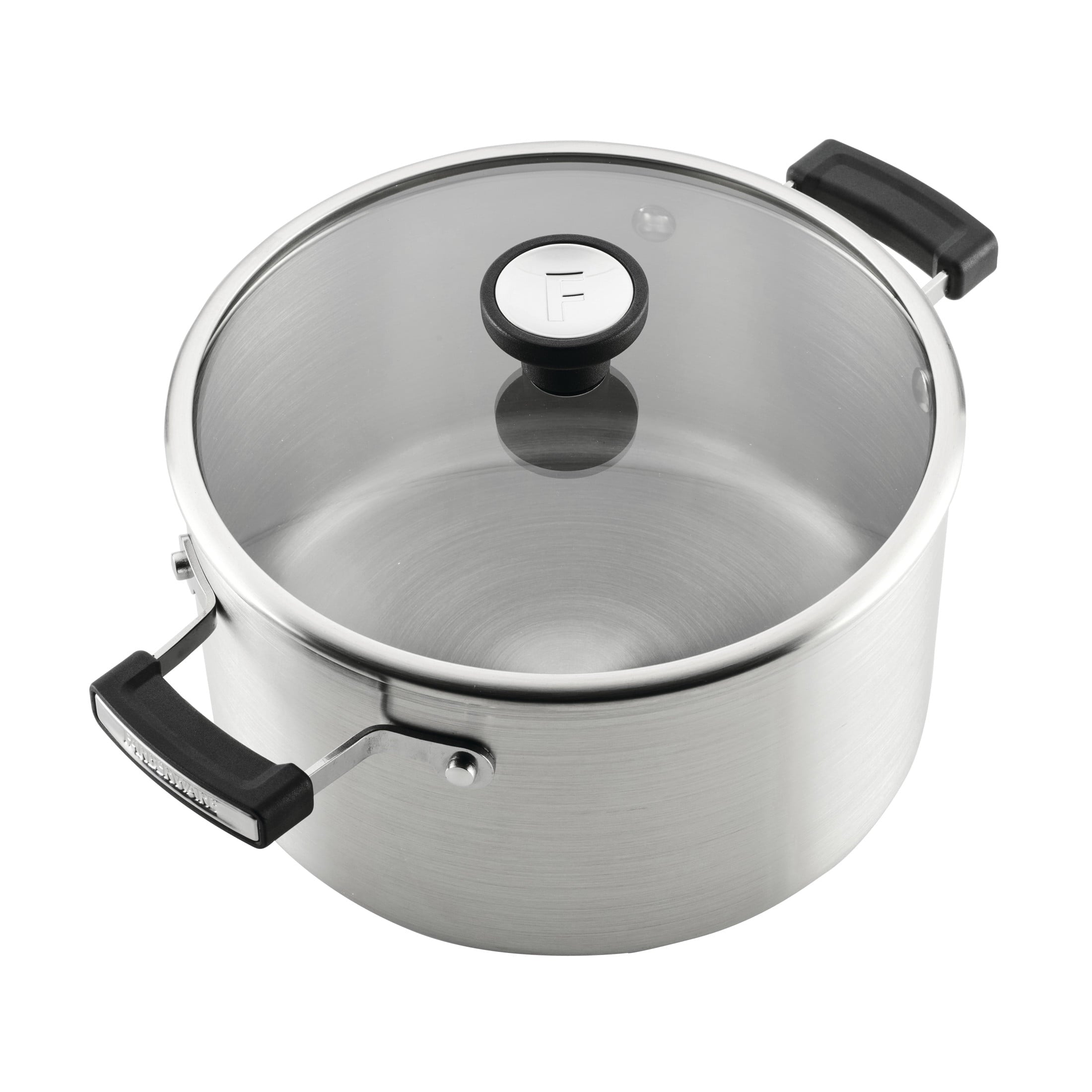 Farberware TrueCook Stainless Steel 14 Pcs Cookware Set - Dishwasher Safe, Metal Utensil and Induction Safe, Stainless Steel