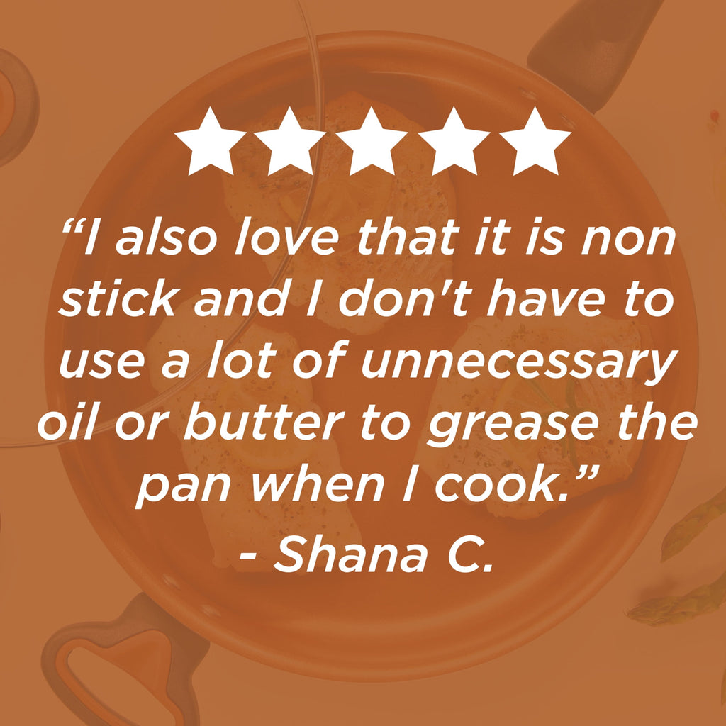 Farberware Glide Copper 4 Quart Ceramic Nonstick Sauté Pan with Tempered Glass Lid and Helper Handle - Dishwasher Safe, Black