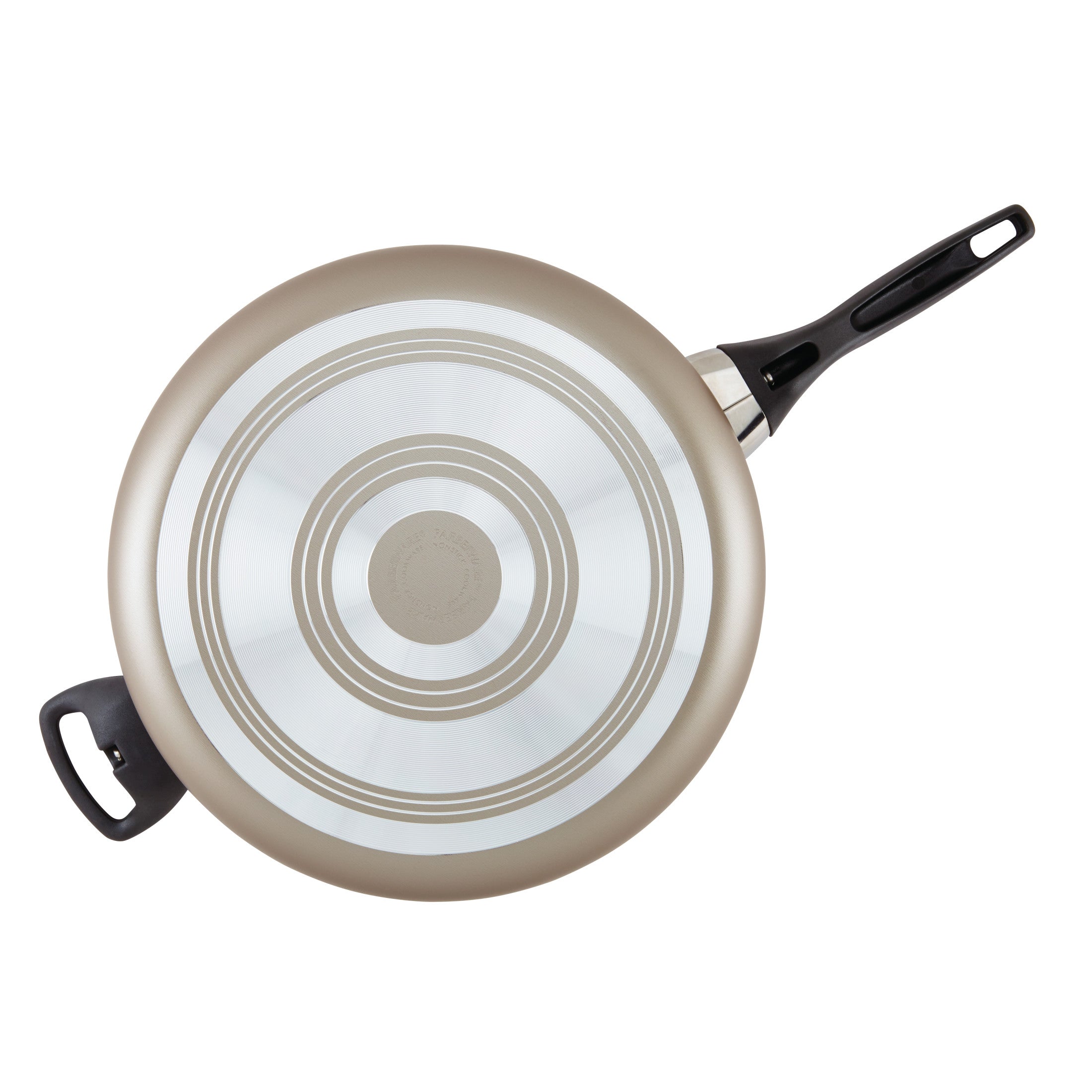 Farberware Dishwasher Safe Nonstick 6 Quart Jumbo Cooker/ Chef's Pan with Helper Handle and Glass Lid - Great for Family Meals, Dishwasher Safe, Champagne