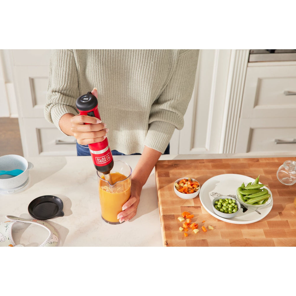 Black And Decker Kitchen Wand Cordless Immersion Blender Red