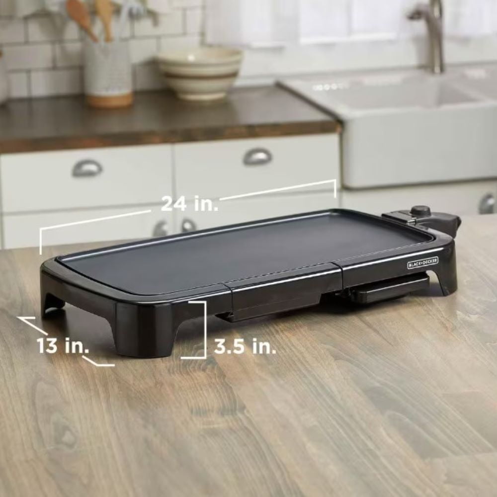 Black+Decker Electric Griddle - Non Stick - Fast and Even Heating, Warming Tray