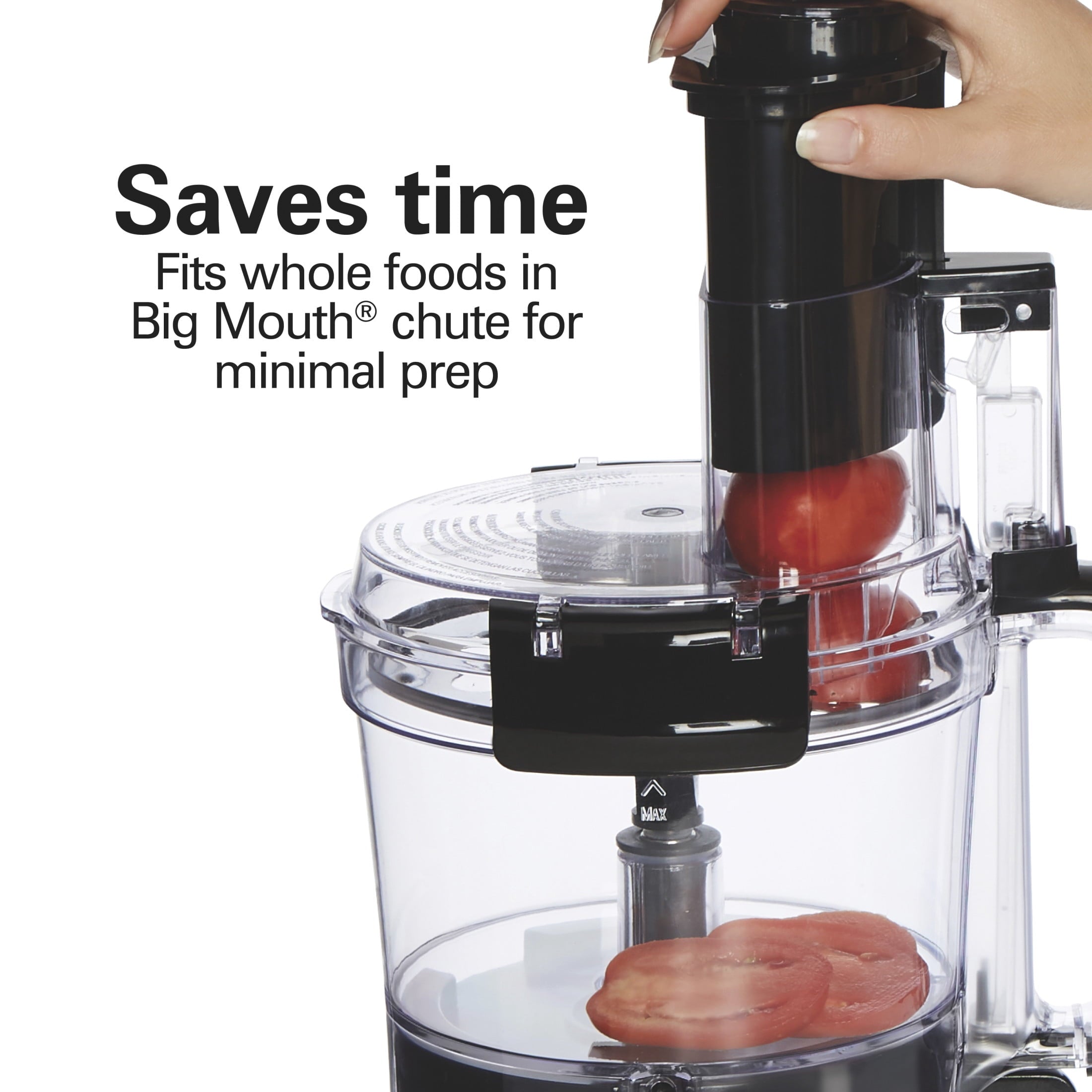 Hamilton Beach 10 Cup Food Processor and Chopper with Stack & Snap Design and Extra Large Chute - Black