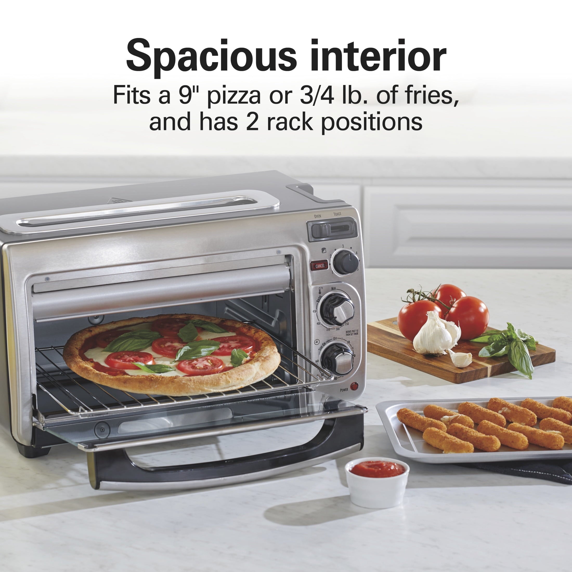 Hamilton Beach 2-in-1 Countertop Toaster Oven & Long Slot 2 Slice Toaster Combo - Stainless Steel