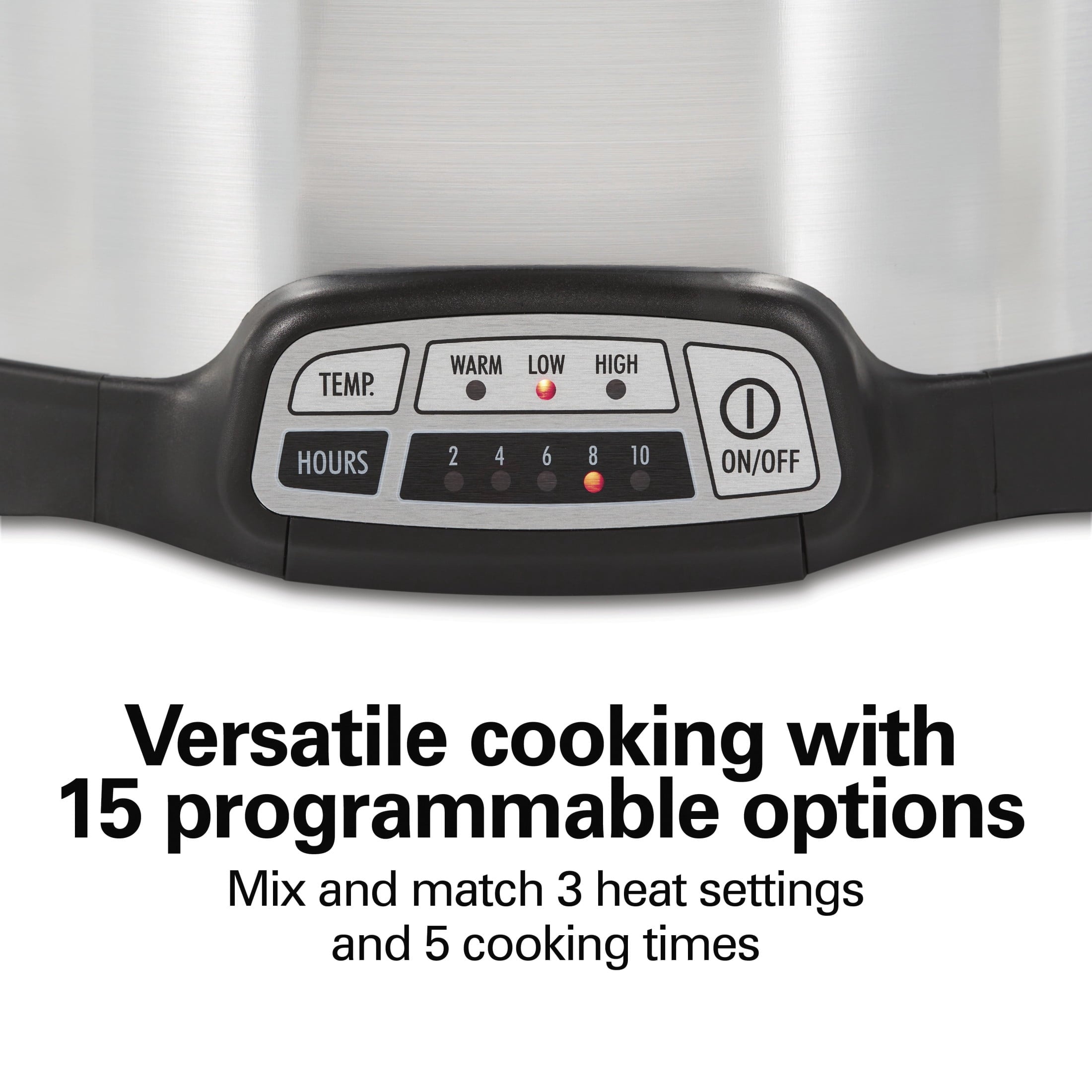 Hamilton Beach 6 Qt Programmable Slow Cooker - Stoneware Crock with Removable Pot, Stainless Steel