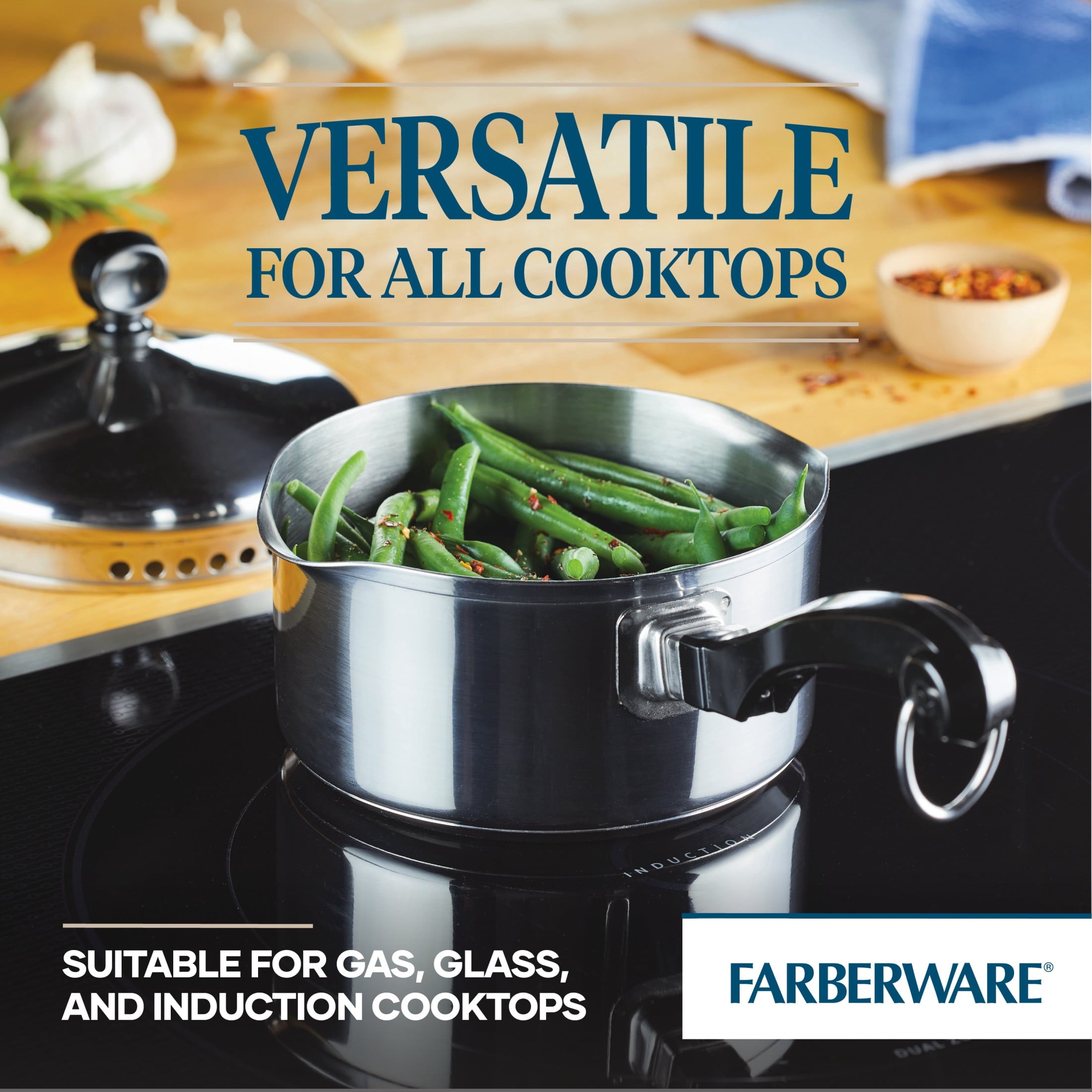 Farberware Classic Series 1 Quart Stainless Steel Straining Sauce Pan with Lid - Induction Compatible, Metal Utensil and Dishwasher Safe, Stainless Steel
