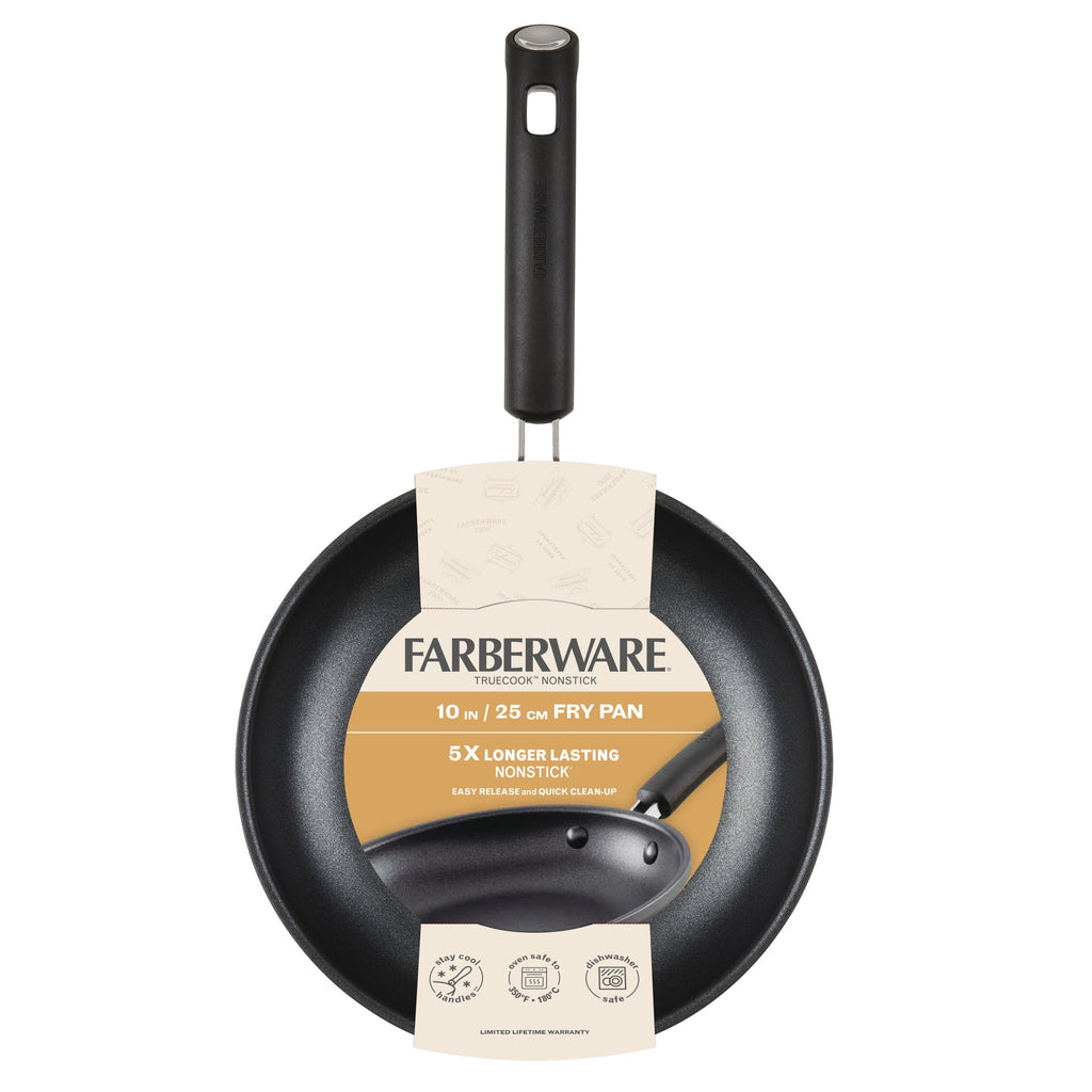 Farberware TrueCook 10" Frying Pan - Dishwasher and Oven Safe, Black