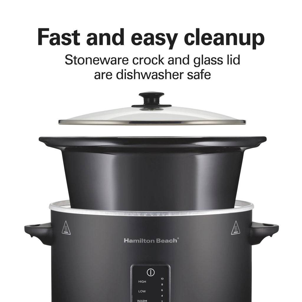 Hamilton Beach 5 Qt Programmable Slow Cooker - Stoneware Crock with Removable Pot, Black