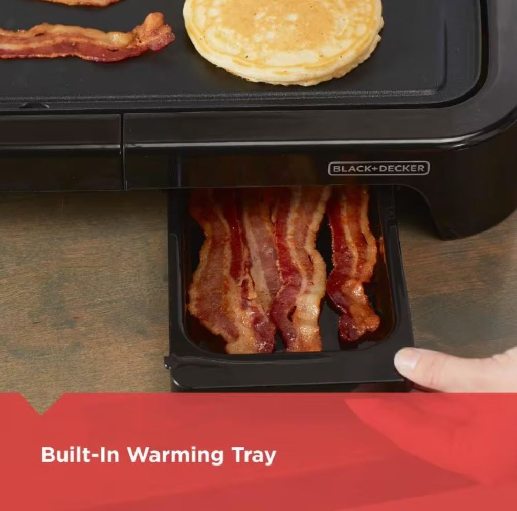 Black+Decker Electric Griddle - Non Stick - Fast and Even Heating, Warming Tray