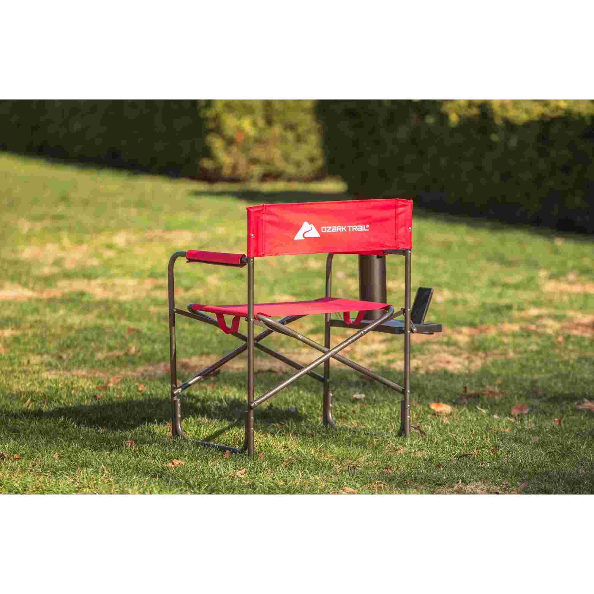 Ozark Trail Director Chair with Side Table - Red