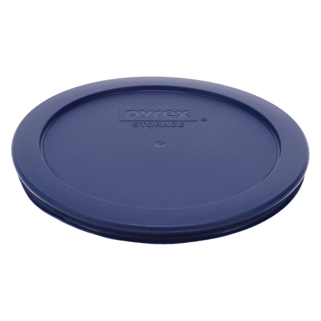 Pyrex 7201 Round Glass Food Storage Bowl w/ 7201-PC Dark Blue Lid Cover (4-Pack)