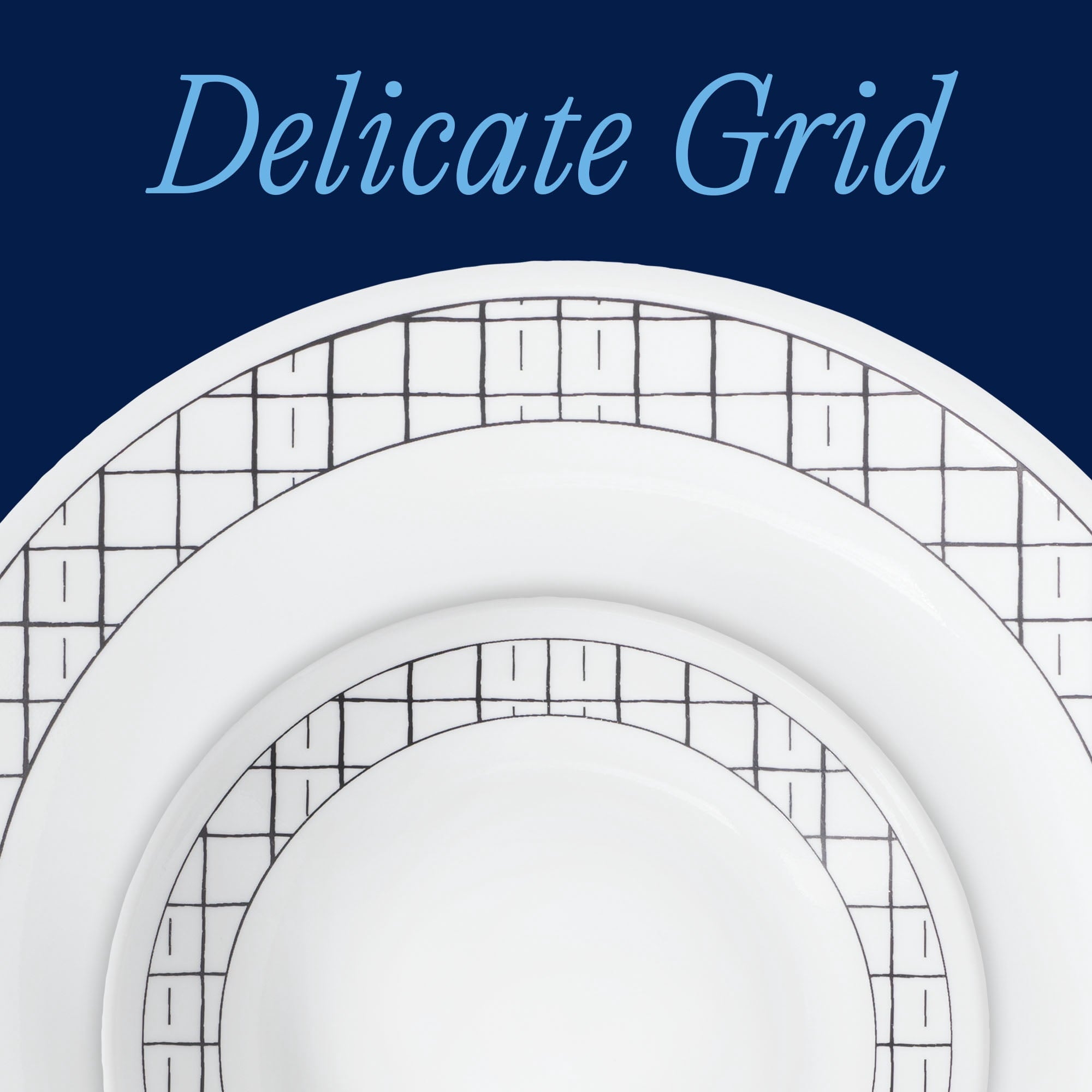 Corelle Delicate Grid 18-Piece Glass Dinnerware Set (Service for 6)