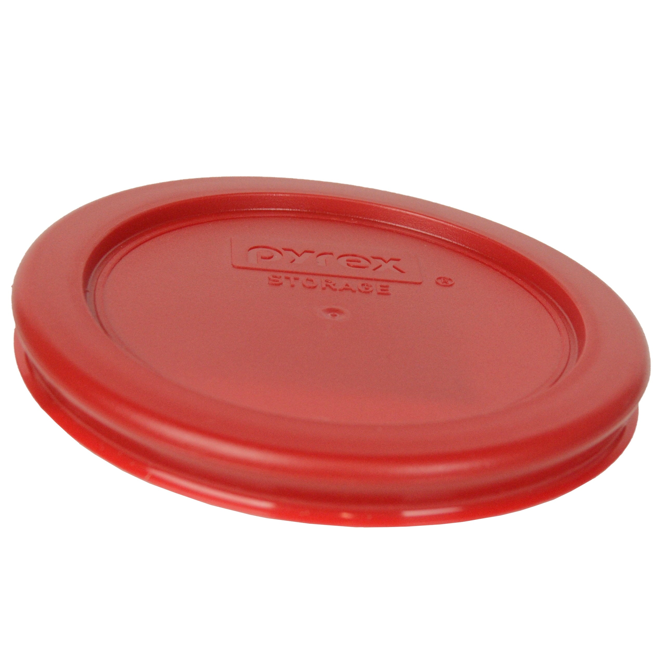 Pyrex 7202 1-Cup Glass Food Storage Bowl with 7202-PC Poppy Red Plastic Lid Cover