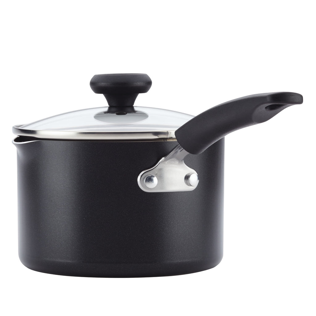Farberware Easy Clean 12 Pcs Nonstick Cookware Set with Cooking Tools - Dishwasher Safe, Black