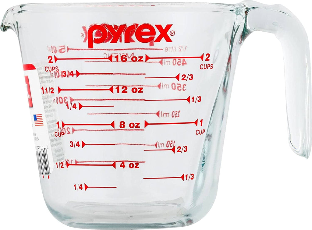 Pyrex Prepware 6001075 2-cup Measuring Cup - Red Graphics, Clear