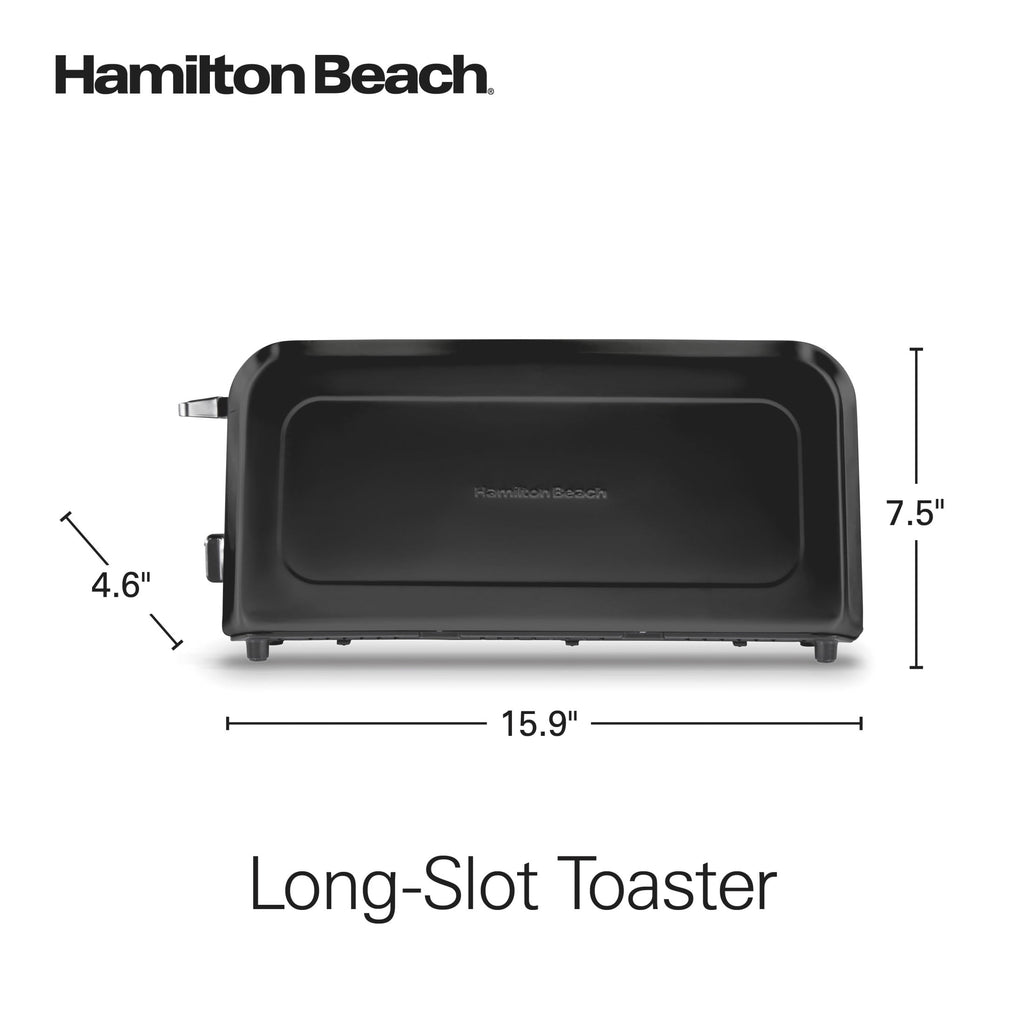 Hamilton Beach 2-Slice Bread and Bagel Toaster with Long Slots and Removable Crumb Tray - Black