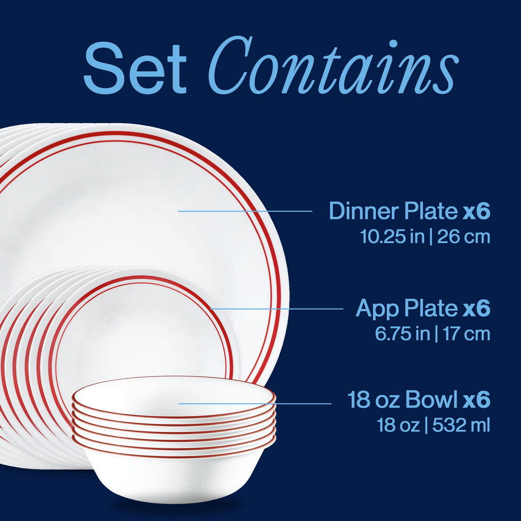 Corelle Logan 18-Piece Glass Dinnerware Set (Service for 6)