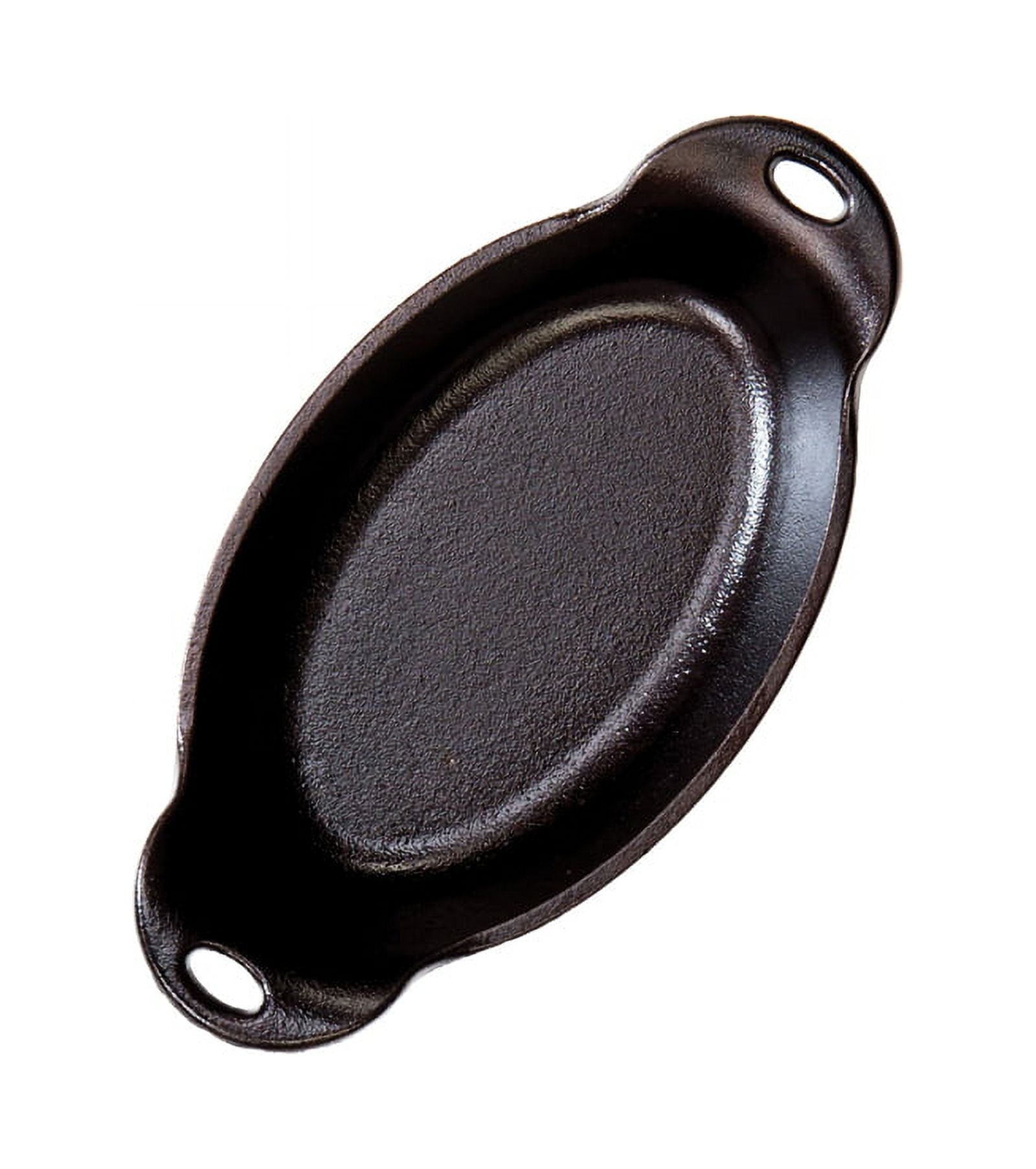 Lodge 9 Ounce Cast Iron Oval Mini Server - HMSOV, Heat Treated & Seasoned