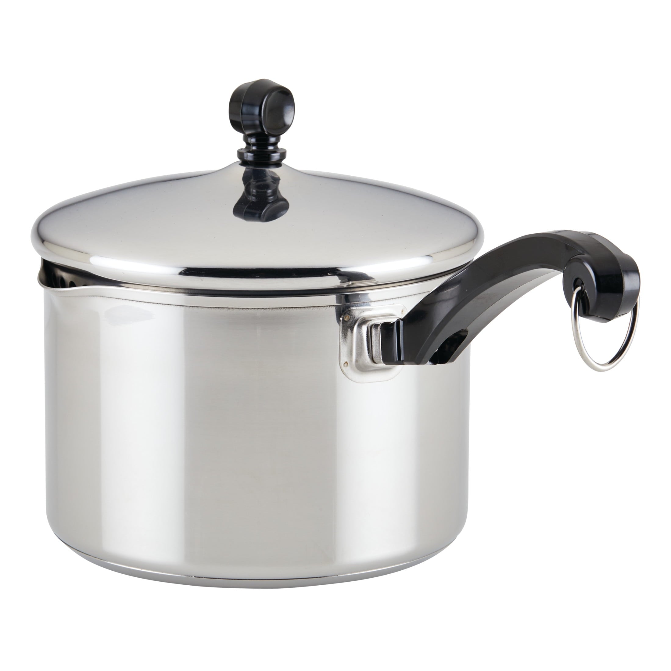 Farberware Classic Series 2 Quart Stainless Steel Double Boiler and Saucepan with Lid - Induction Compatible, Metal Utensil and Dishwasher Safe, Stainless Steel