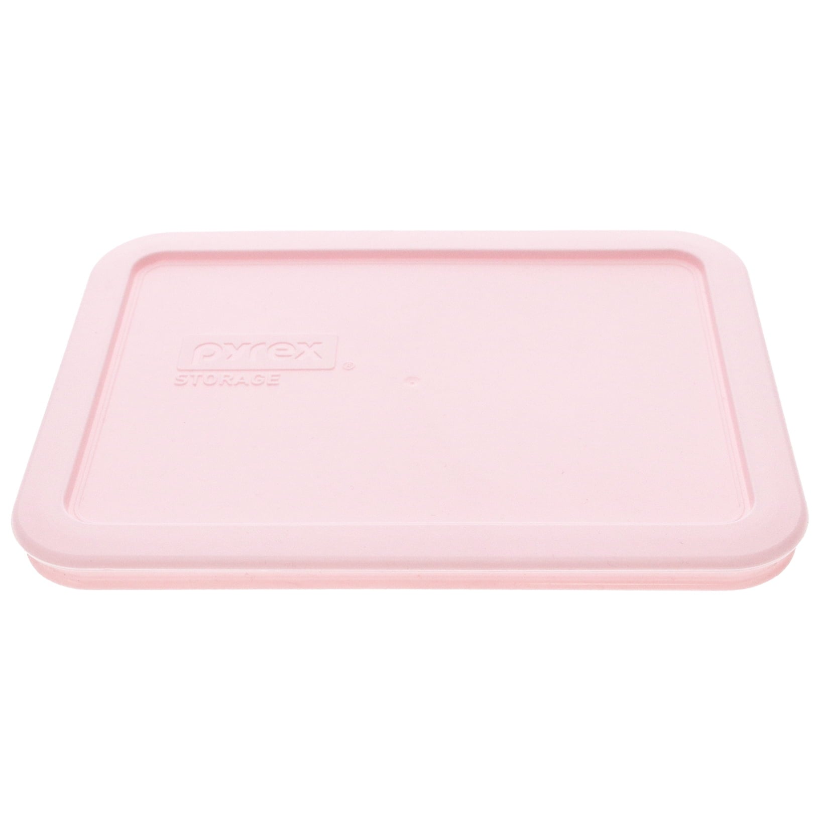 Pyrex (4) 7210 3-Cup Clear Glass Rectangular Dishes with (4) 7210-PC 3-Cup Loring Pink BPA-Free Plastic Lids – Made in the USA