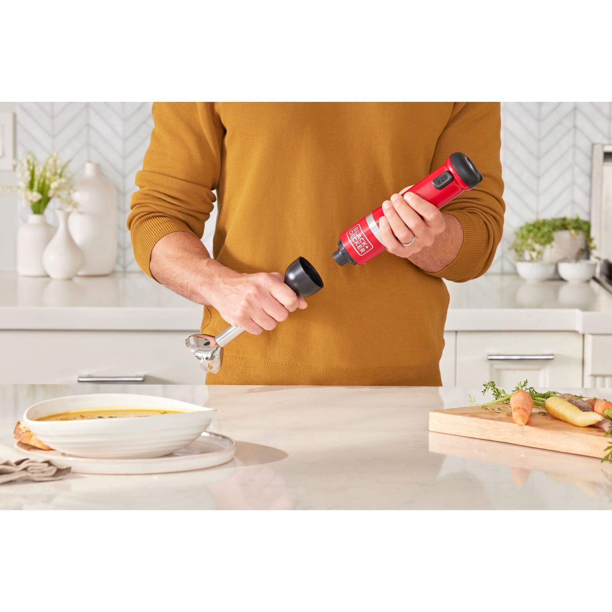 Black And Decker Kitchen Wand Cordless Immersion Blender Red