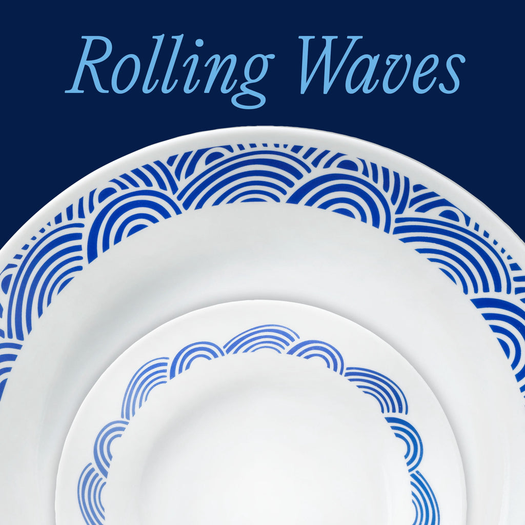 Corelle Rolling Waves 18-Piece Glass Dinnerware Set (Service for 6)
