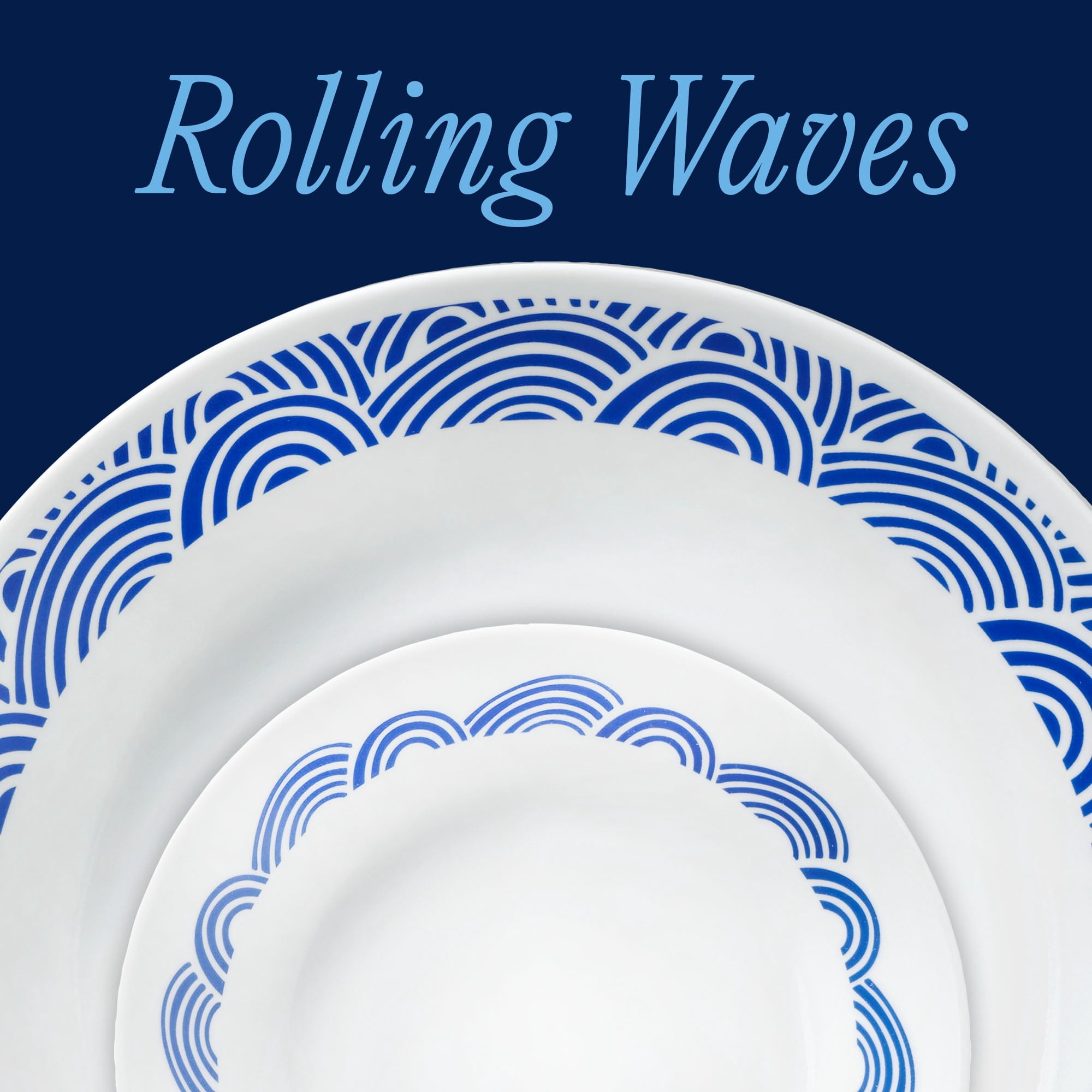 Corelle Rolling Waves 18-Piece Glass Dinnerware Set (Service for 6)