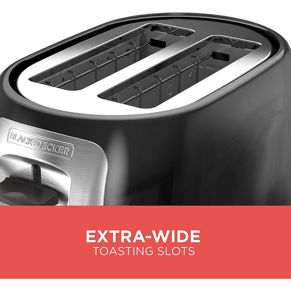 BLACK+DECKER 2-Slice Toaster - TR1278BD, Extra Wide Slots, 7 Shade Settings, 850 Watts, Frozen and Bagel Buttons