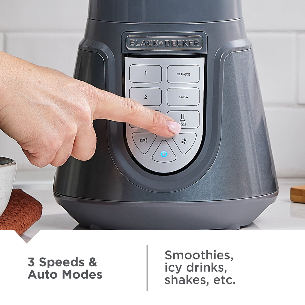BLACK+DECKER Quiet Blender with 48 oz Glass Jar and 1000W Power - 3 Speeds