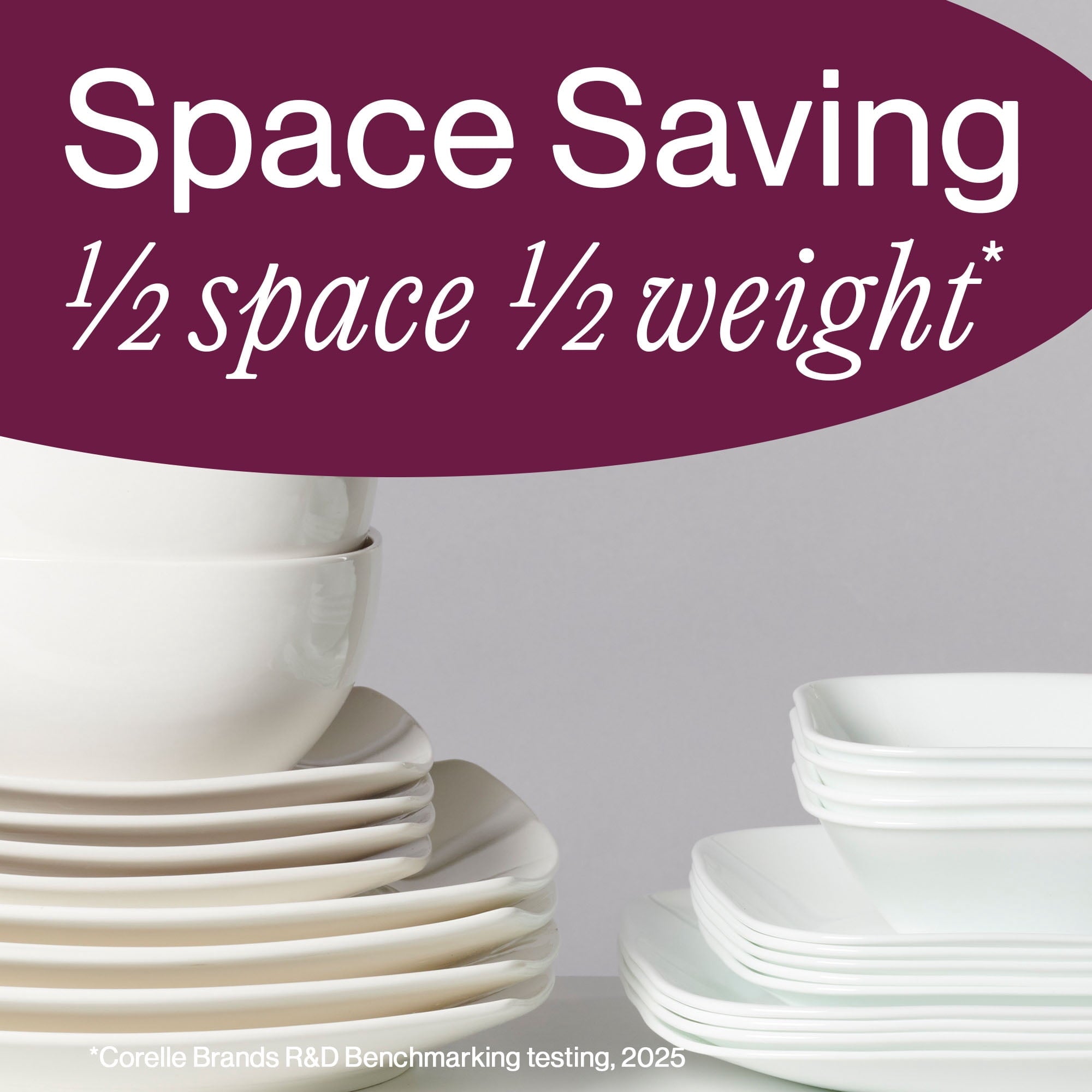 Corelle Pure White Square Lunch Plate - 9"
