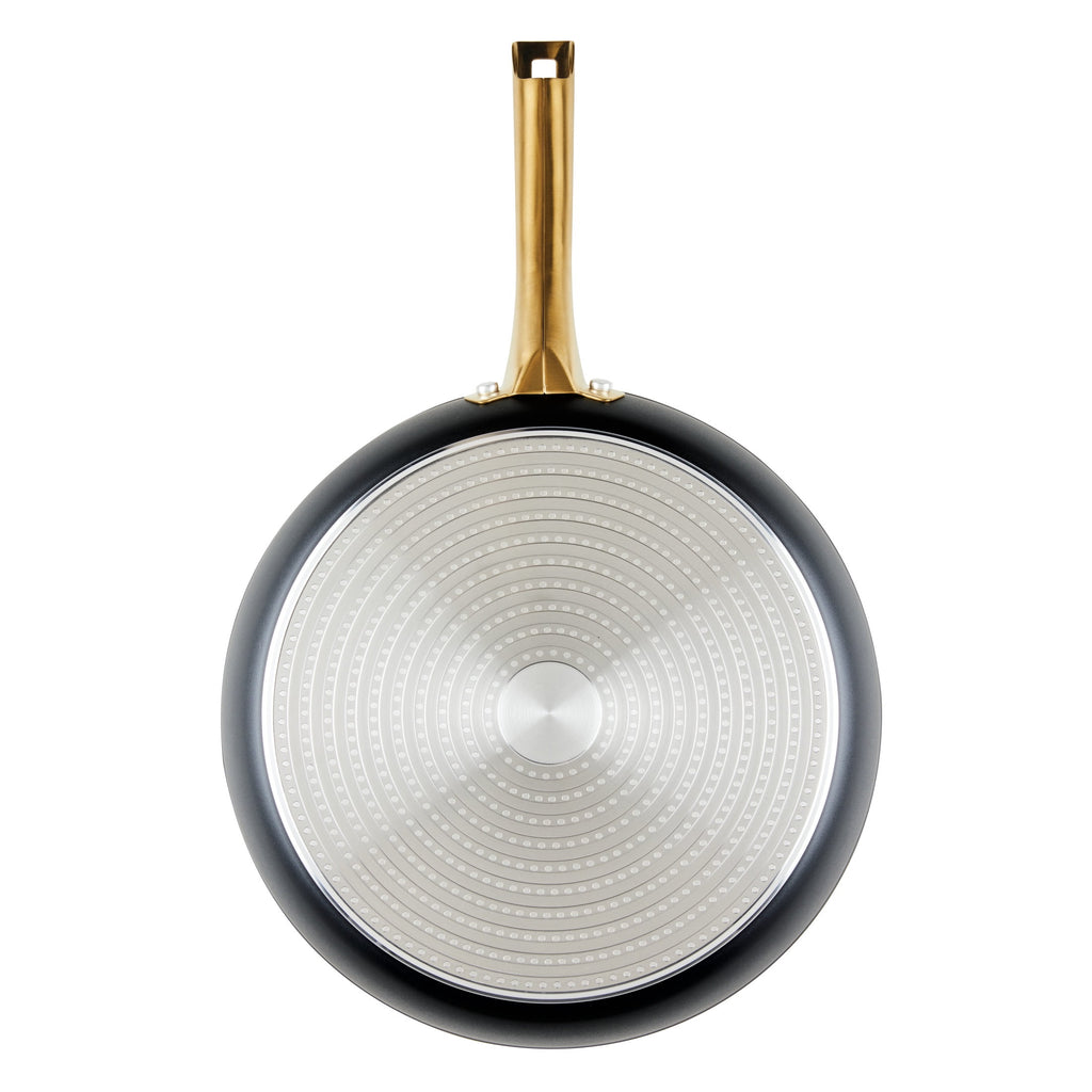 Farberware Forged Induction 12.25 Inch Ceramic Nonstick Frying Pan - Dishwasher Safe and Oven Safe to 500°F, Black