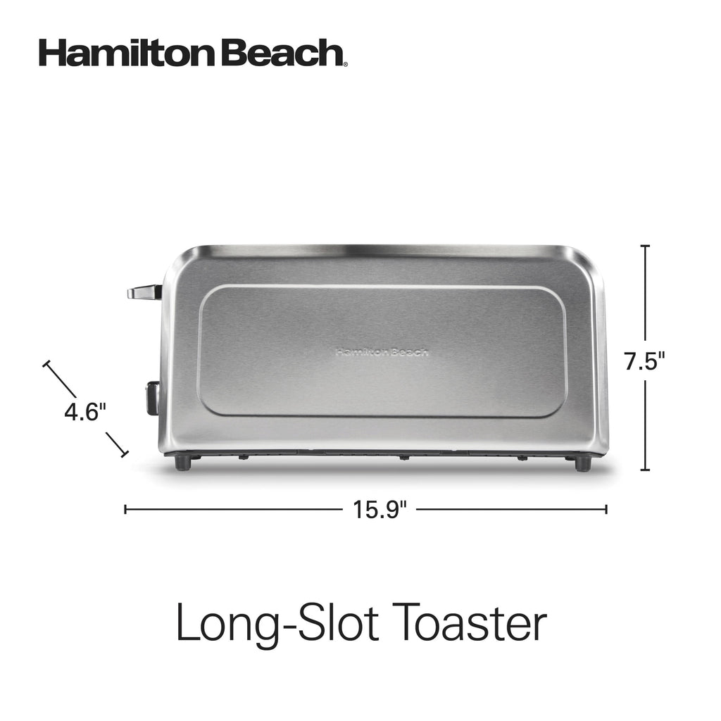 Hamilton Beach 2-Slice Bread and Bagel Toaster with Long Slots and Removable Crumb Tray - Stainless Steel