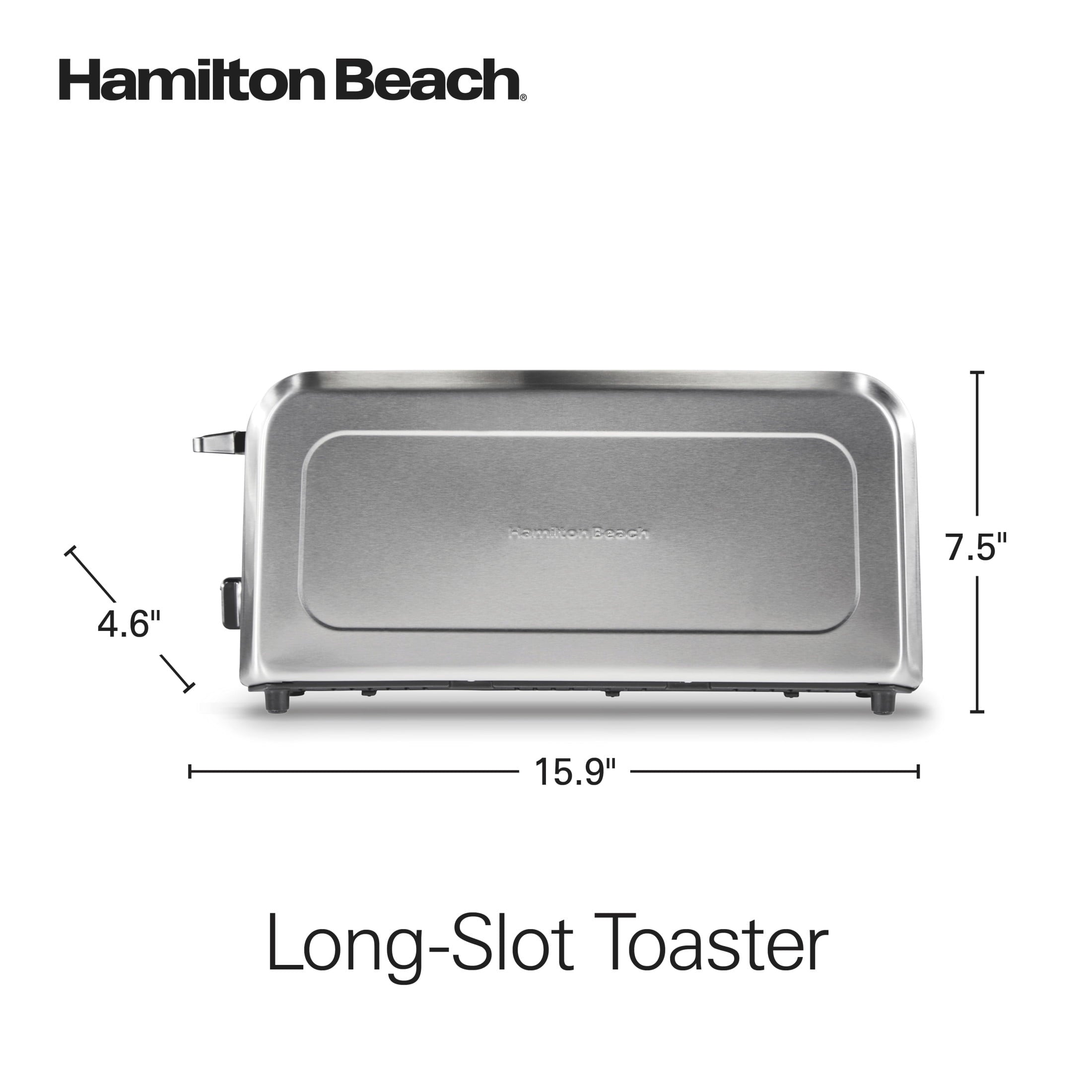 Hamilton Beach 2-Slice Bread and Bagel Toaster with Long Slots and Removable Crumb Tray - Stainless Steel