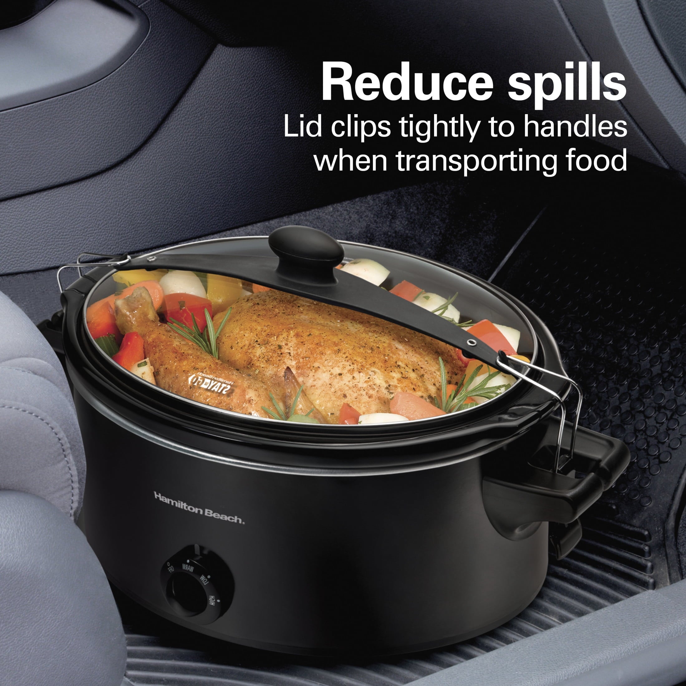 Hamilton Beach 6 Qt Slow Cooker - Stoneware Crock with Removable Pot, Black